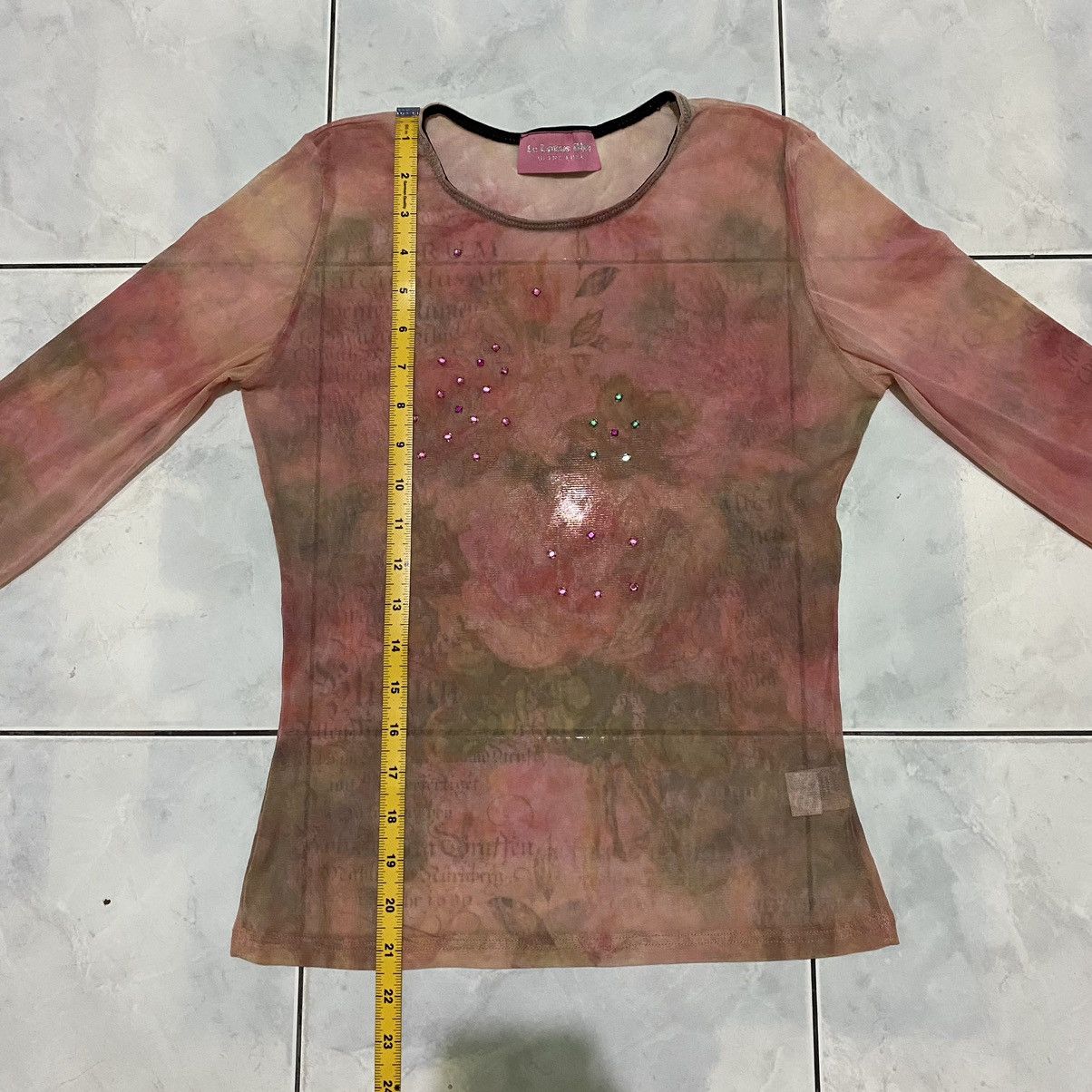 If Six Was Nine La Lotus Bleu Rose Poem Sheer Top Jean Paul Gaultier Style Size US M / EU 48-50 / 2 - 5 Thumbnail