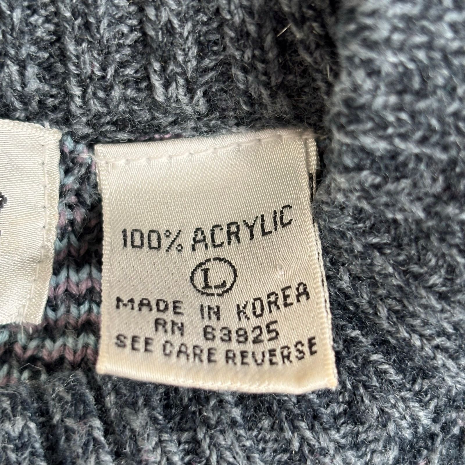 Vintage Vintage 90s Abstract Crewneck Pullover Knit Sweater Gray Size US L / EU 52-54 / 3 - 7 Thumbnail