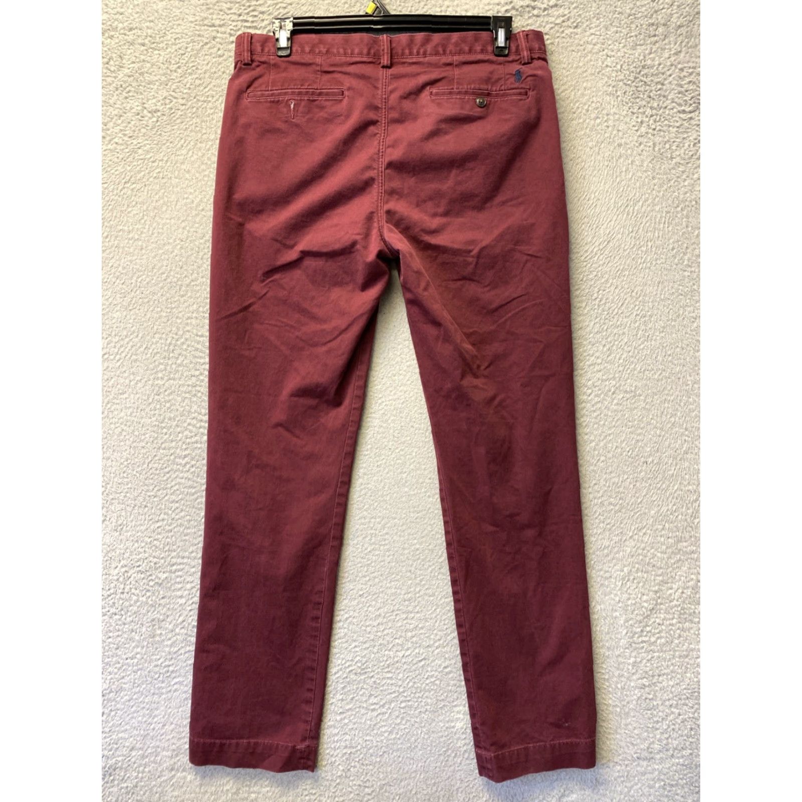 Polo Ralph Lauren Polo Ralph Lauren Chino Trousers Mens 34x34 Burgundy Straight Slim Cotton Canvas Maroon Pockets Graphic Crop Classic Pants Size US XS / EU 42 / 0 - 6 Thumbnail