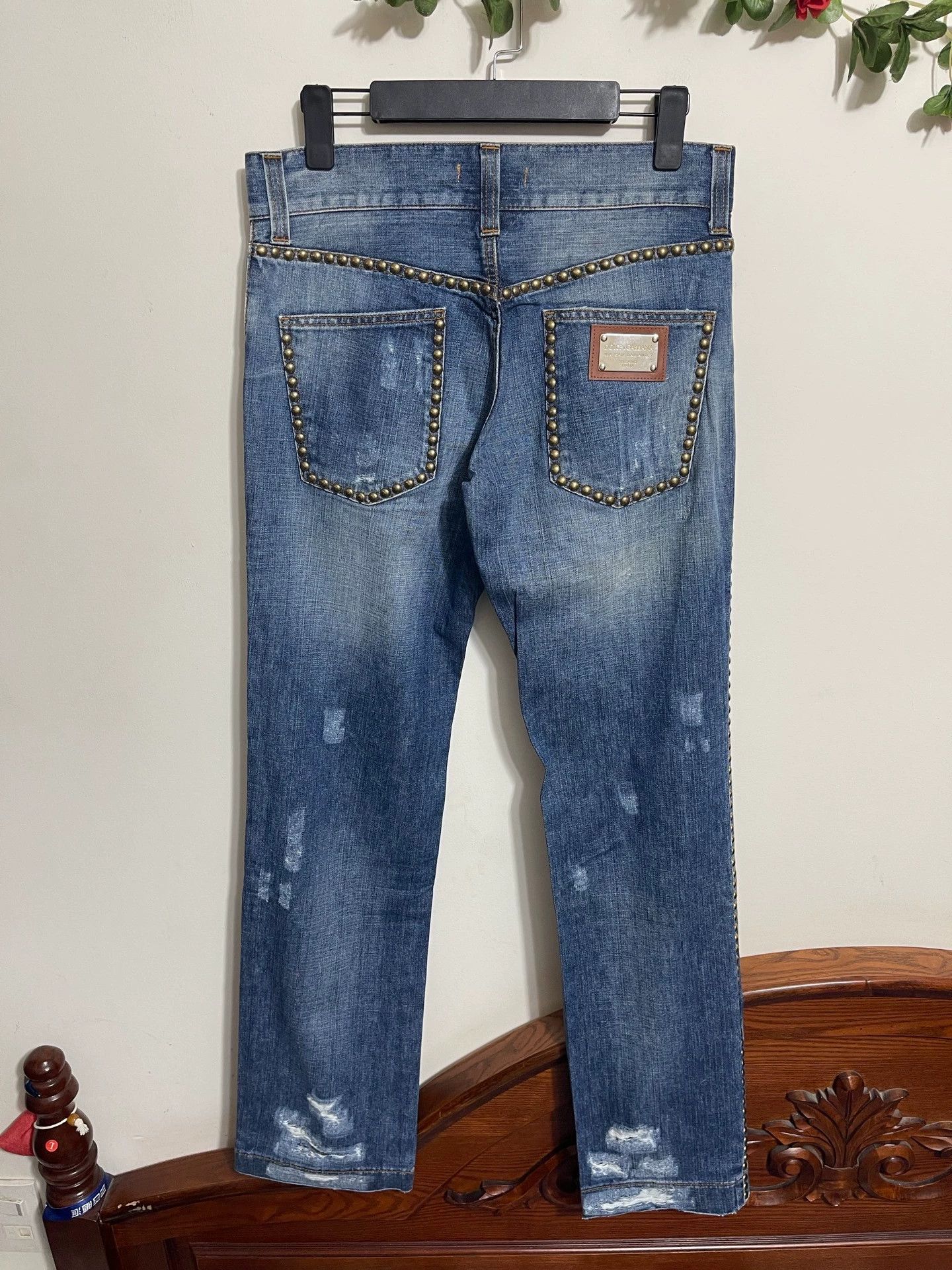 Dolce & Gabbana Dolce&Gabbana Low-Rise Straight Green Distressed Jeans 46 Size US 30 / EU 46 - 2 Thumbnail