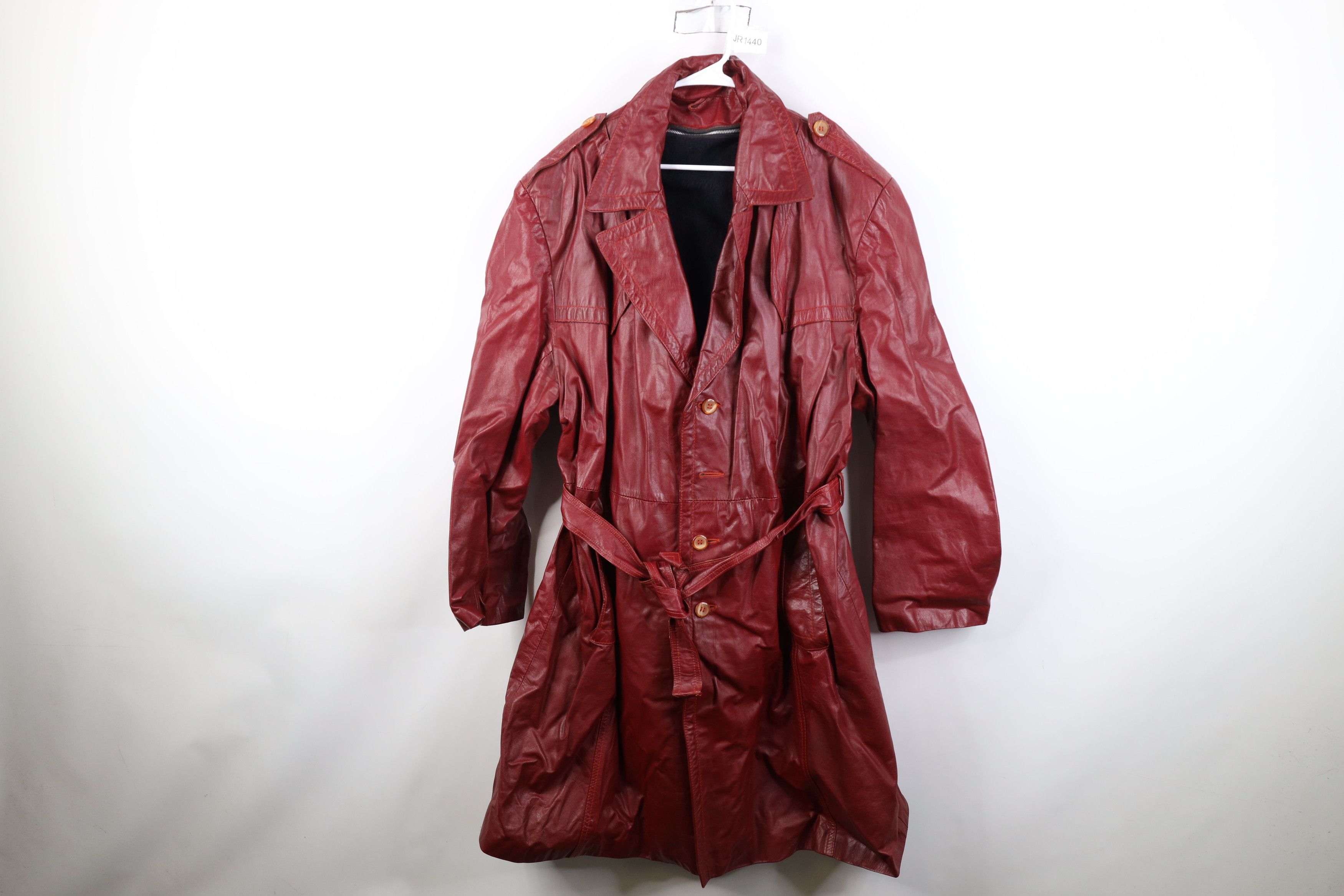 Vintage Vintage 70s Streetwear Lined Leather Trench Coat Jacket Size US XXL / EU 58 / 5 - 1 Thumbnail