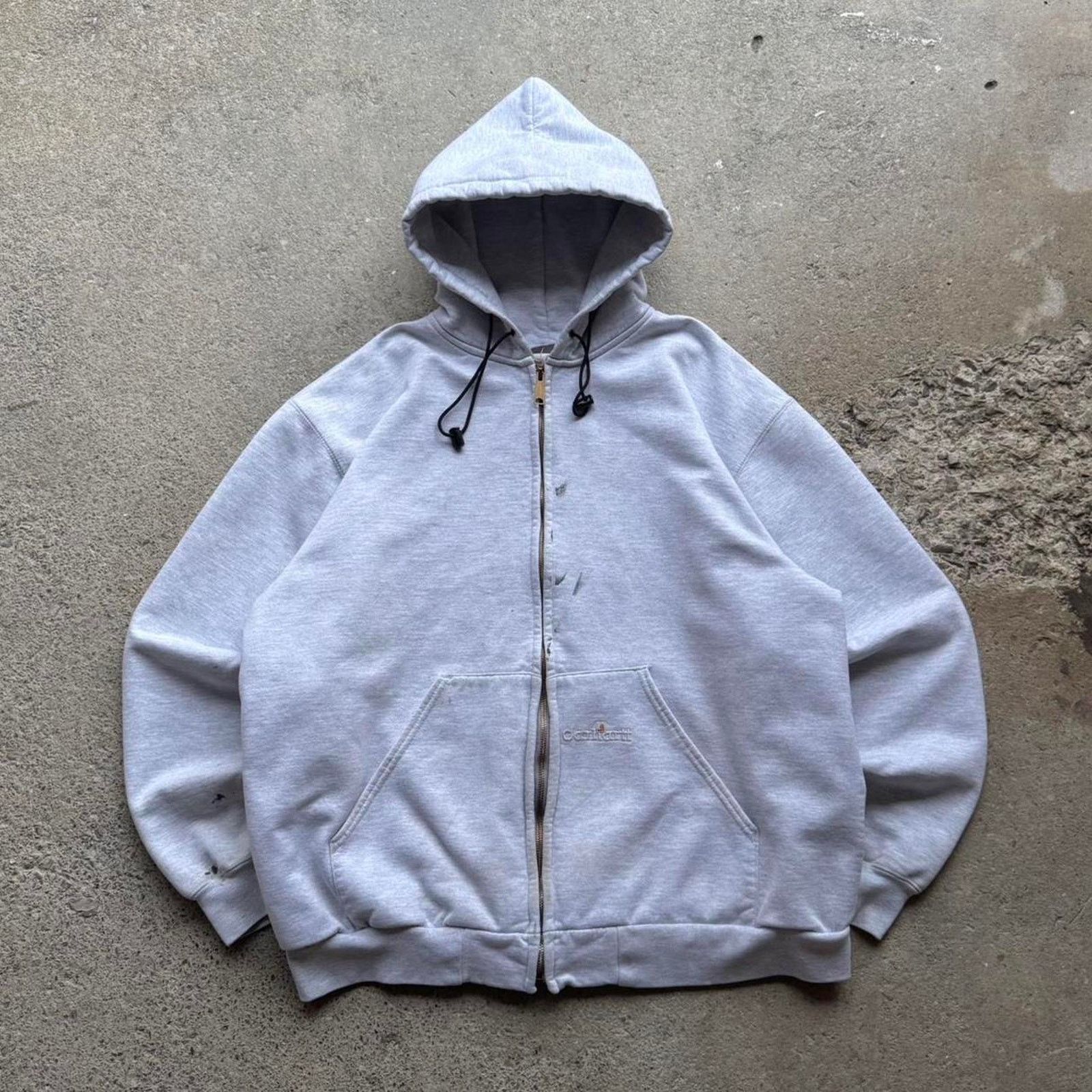 90s Embroidered Carhartt Thermal Lined Heavyweight Hoodie