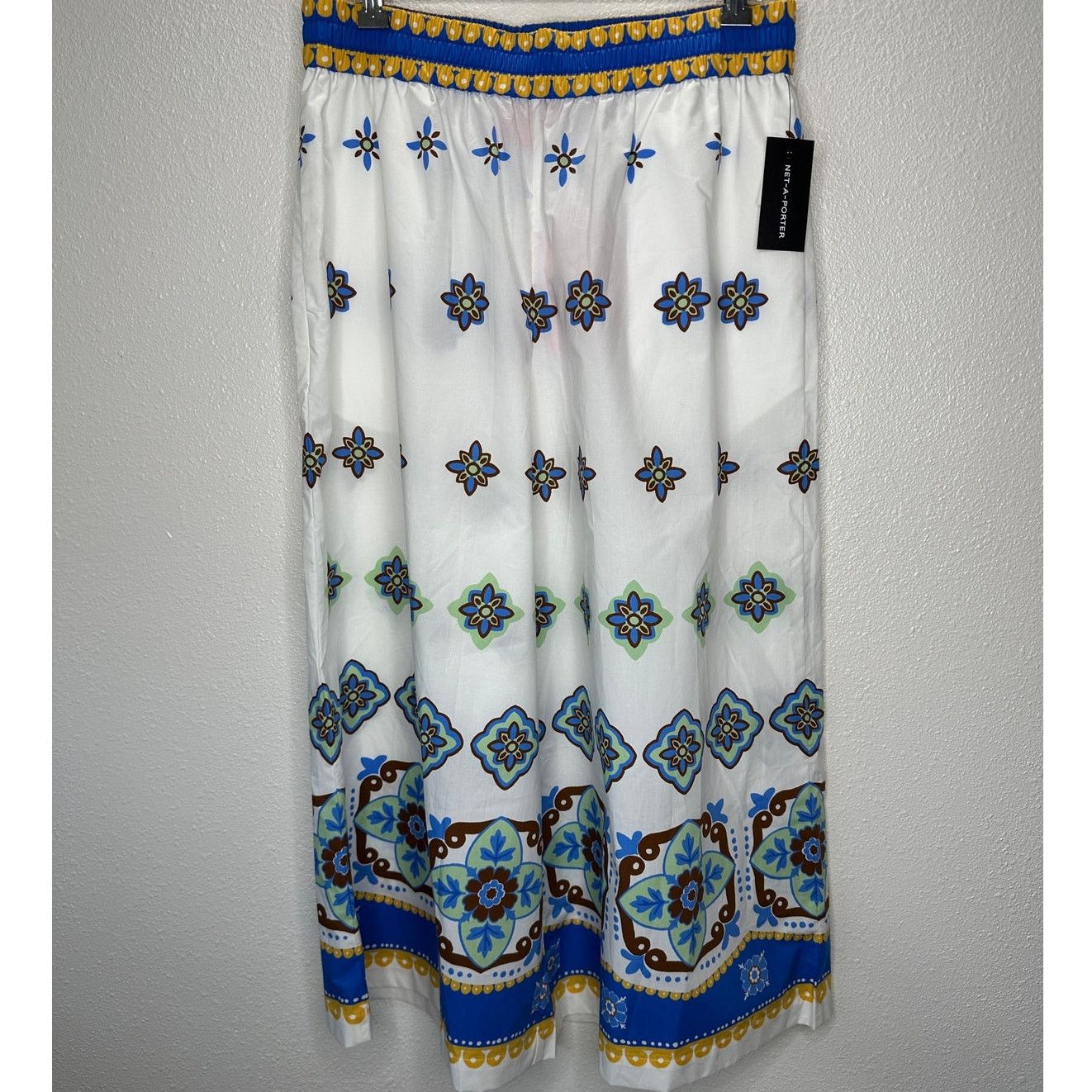 La DoubleJ NWT La DoubleJ White Blue Print Cropped Wide Leg Crop Pant L Size 34" / US 12 / IT 48 - 2 Thumbnail