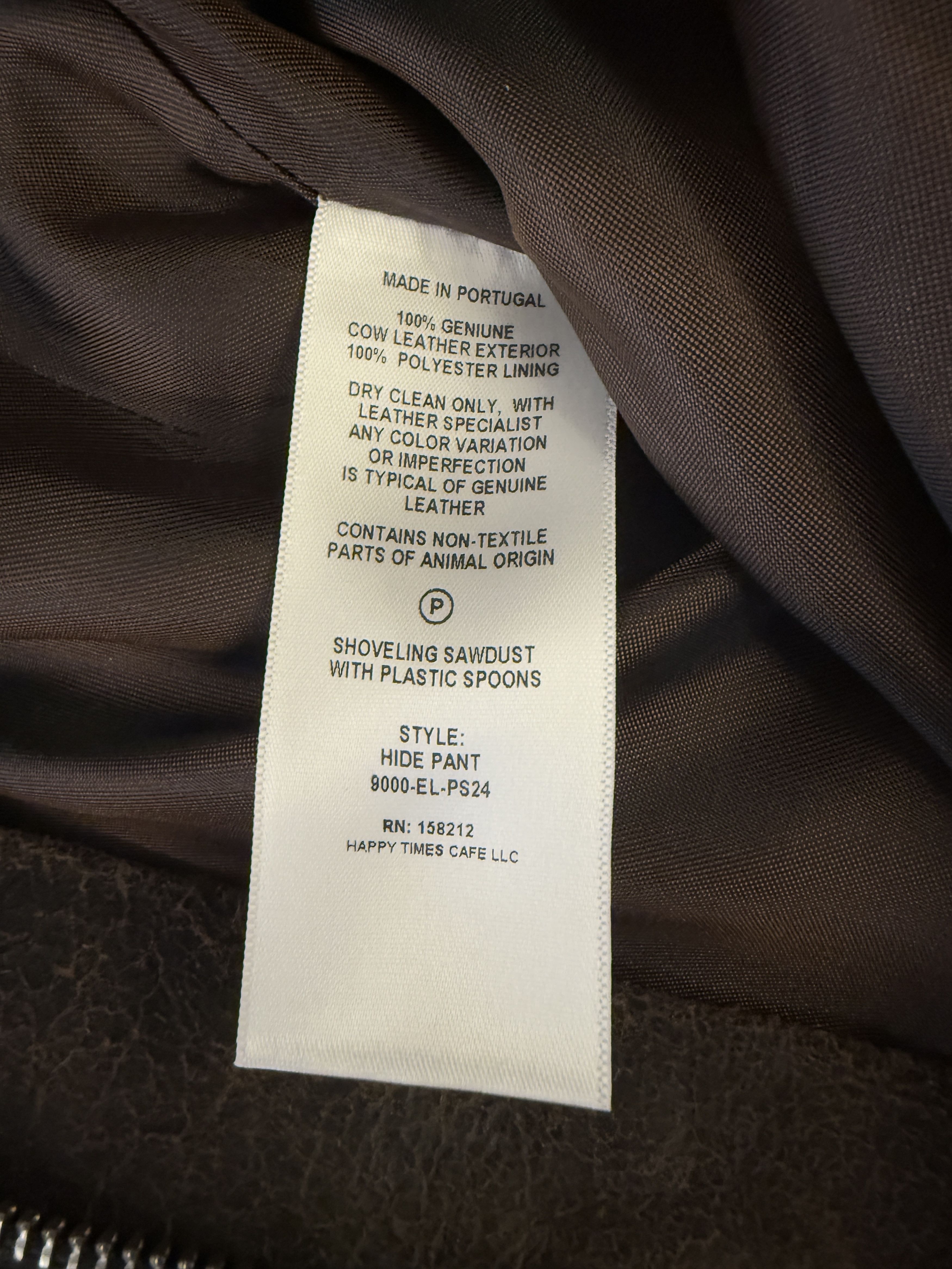 Eckhaus Latta $1600 Eckhaus Latta Hide Pants Size US 27 - 13 Thumbnail