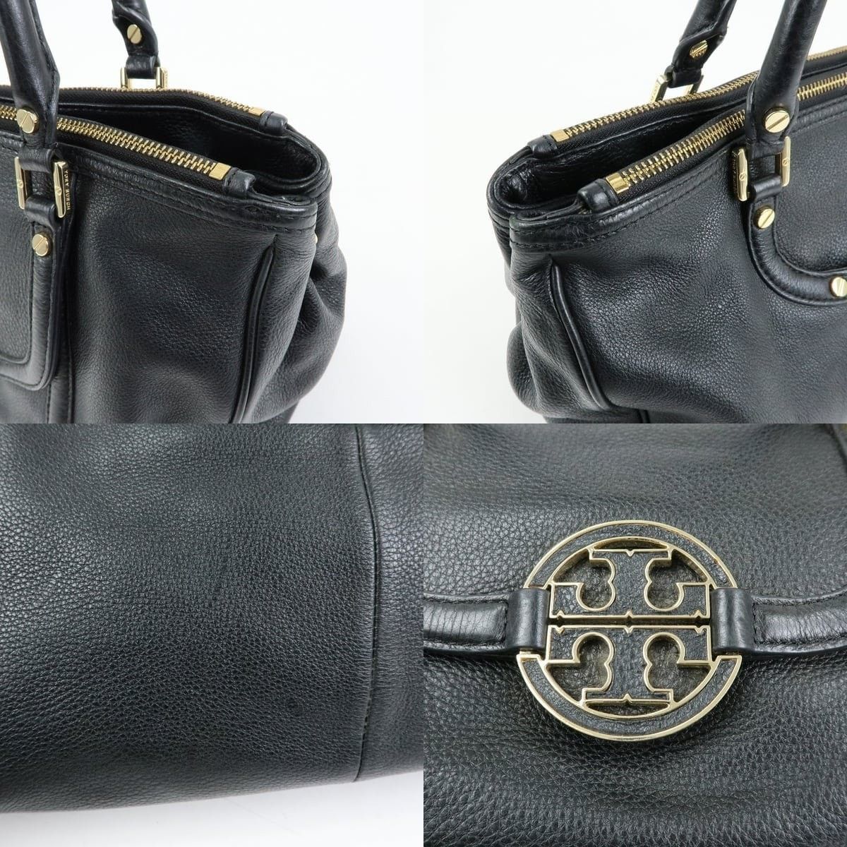 Tory Burch Tory Burch Amanda Leather Satchel Black Size ONE SIZE - 6 Thumbnail