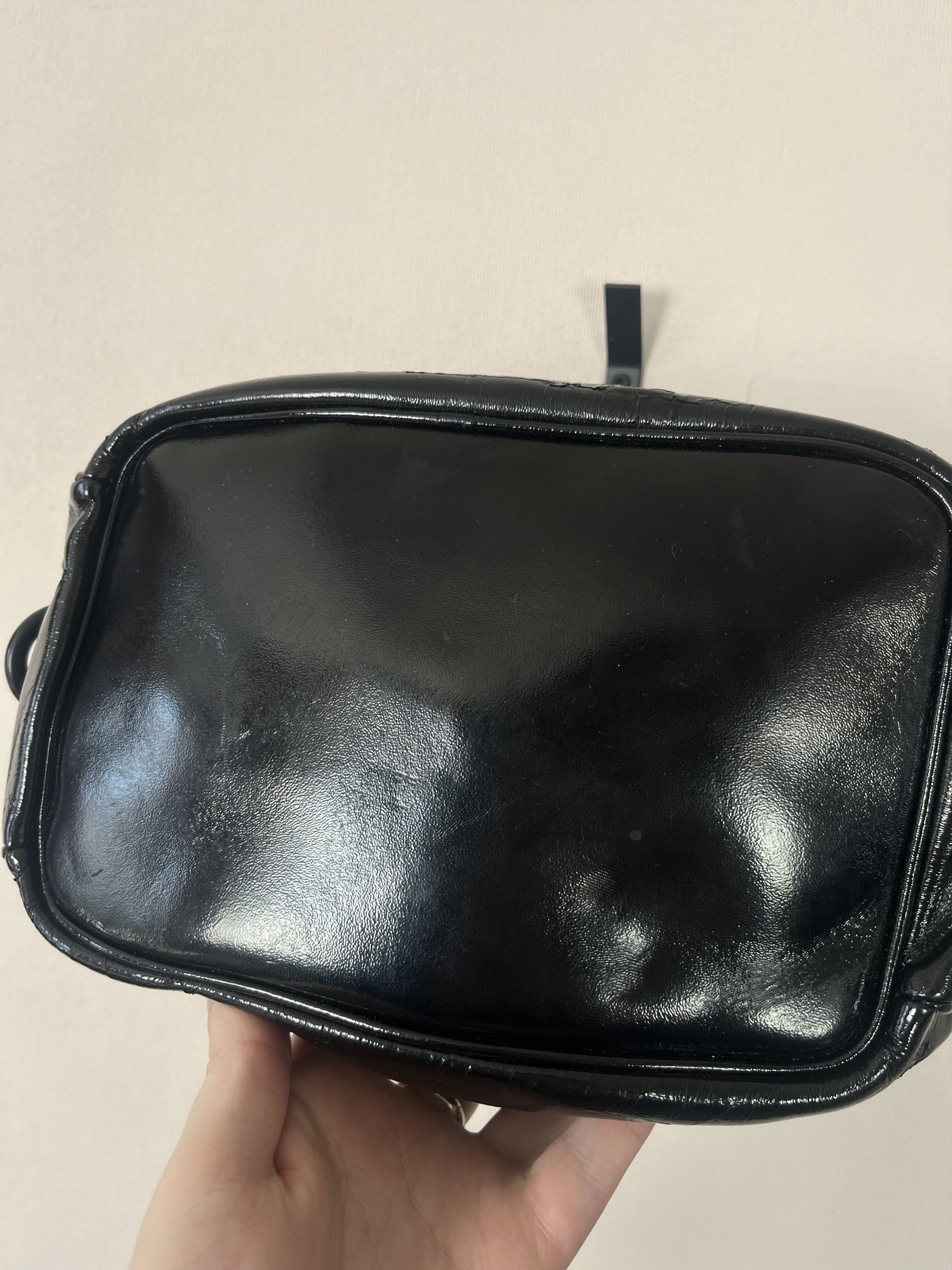 Just Cavalli Just Cavalli Black Patent Leather Satchel Bag Top Handle Size ONE SIZE - 11 Thumbnail