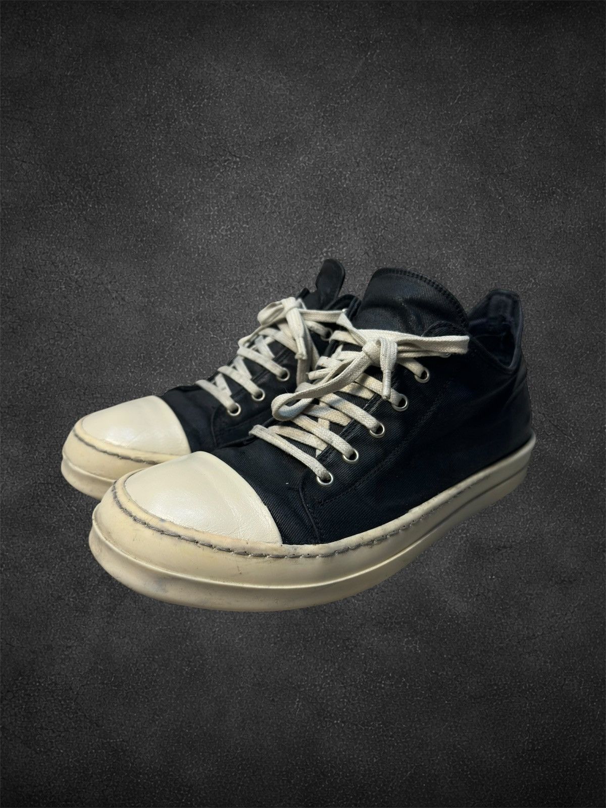 Rick Owens Rick Owens waxed canvas low ramones Size US 8.5 / EU 41-42 - 1 Thumbnail
