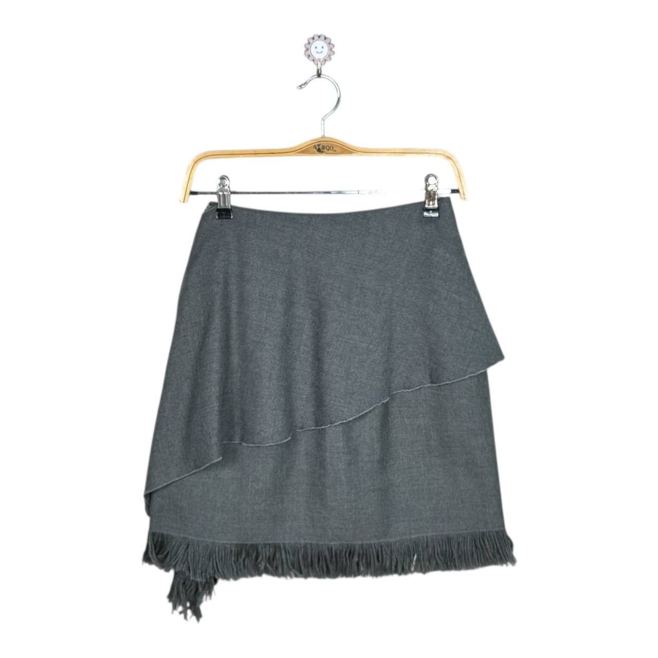 Valentino Vintage Valentino Garavani Fringe Asymmetric Wool Skirt Size 25" / US 0 / IT 36 - 3 Thumbnail