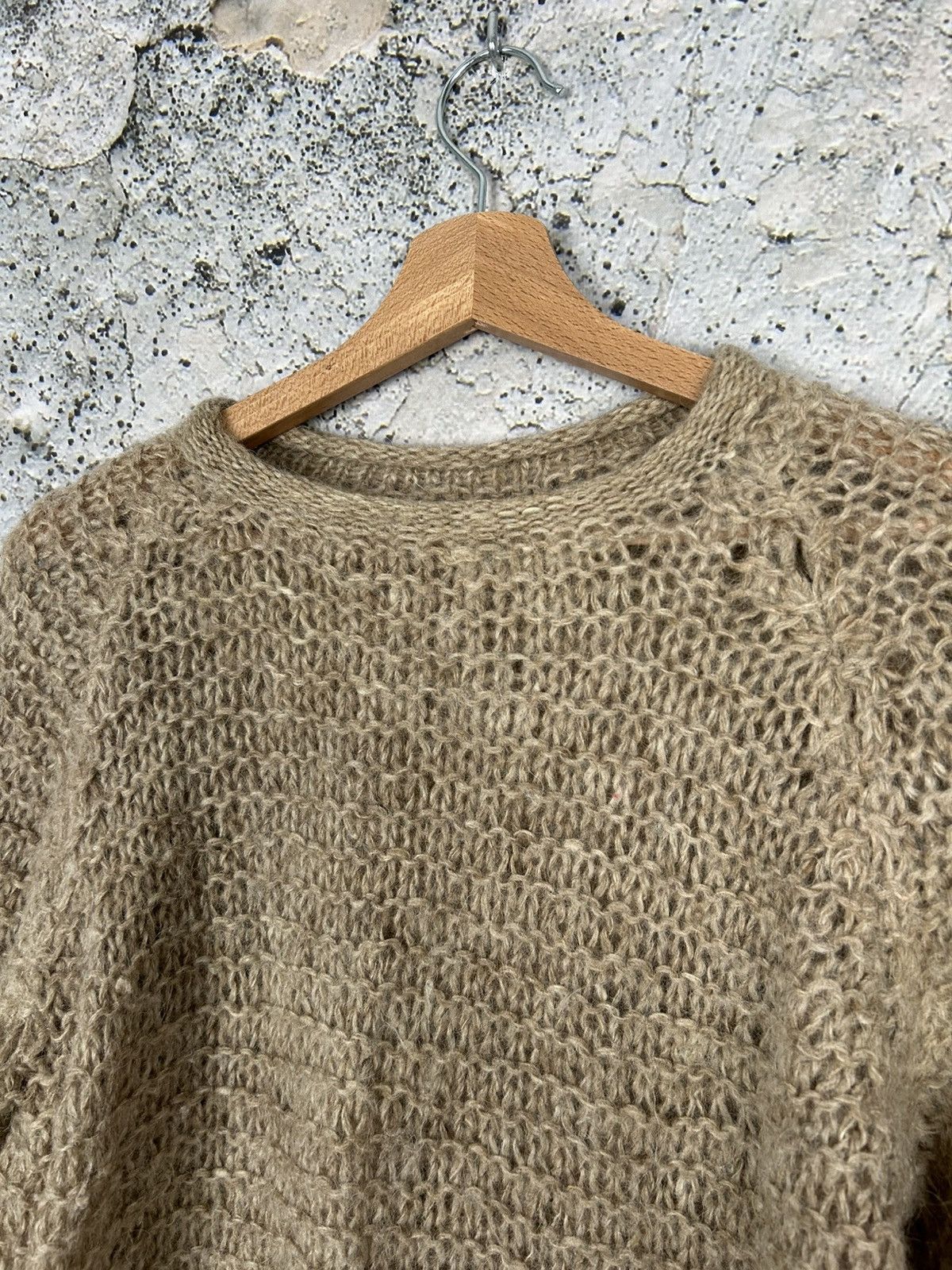 Vintage Vintage Wool Handmade Knitted Beige Sweater Avantgarde Size US S / EU 44-46 / 1 - 3 Thumbnail