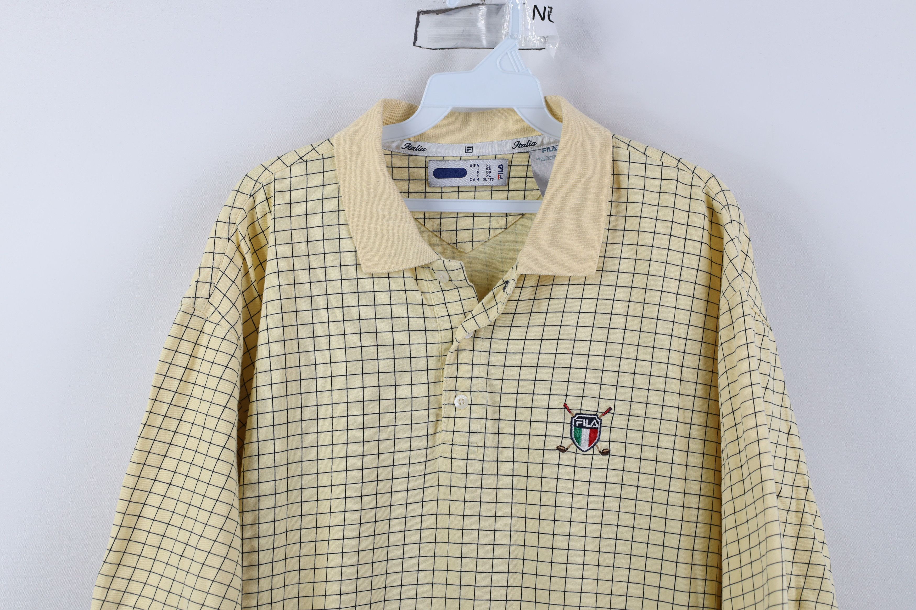 Fila Vintage 90s Fila Italy Spell Crest Collared Polo Shirt Plaid Size US XL / EU 56 / 4 - 2 Thumbnail