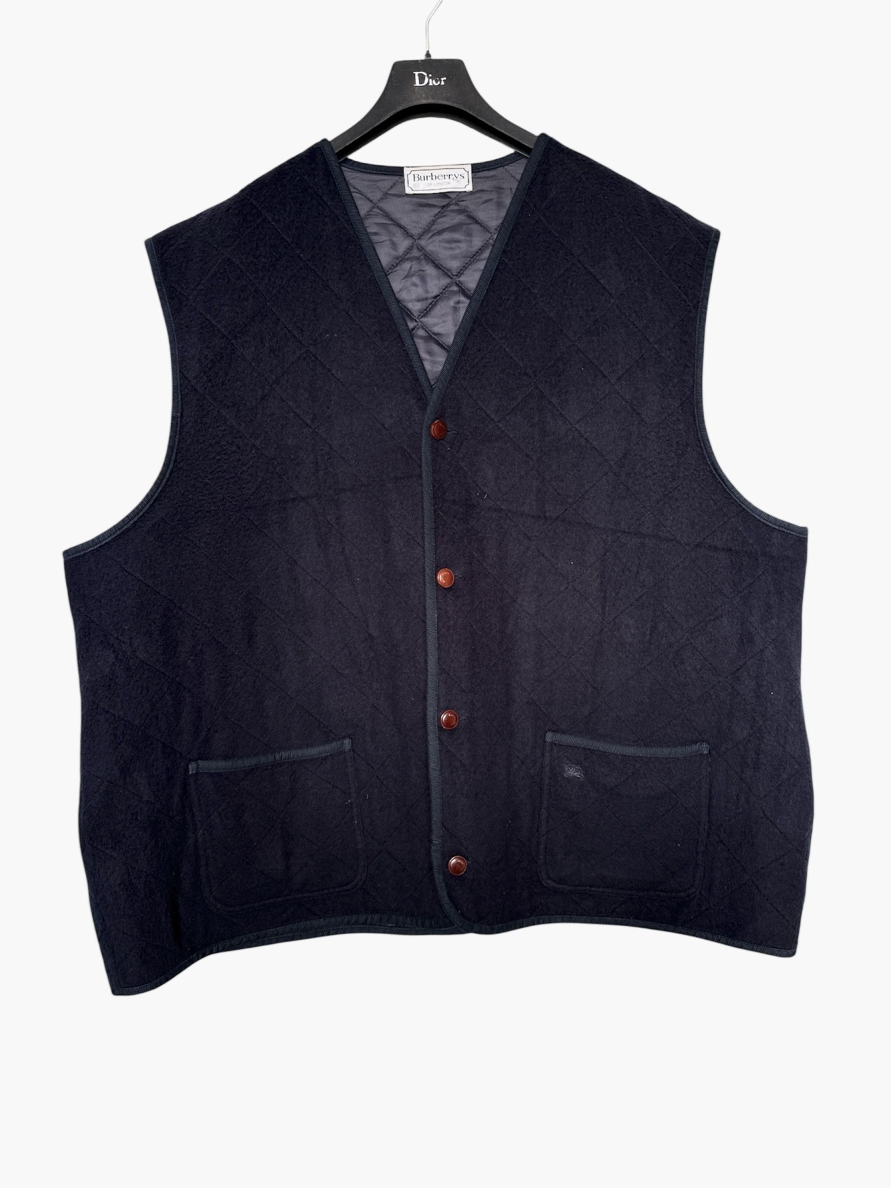 Burberry Vest burberrys quilted wool blend navy xxl Size US XXL / EU 58 / 5 - 2 Thumbnail