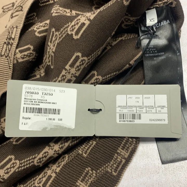 Balenciaga Balenciaga Balenciaga FW22 Brown Logo Knit Sweater -2507 Size US XS / EU 42 / 0 - 7 Thumbnail