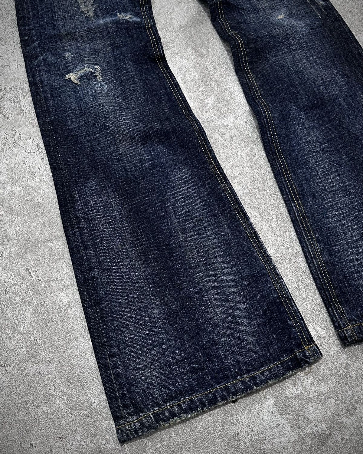 Japanese Brand 00's Russ-k Distressed Flare Jeans Lgb Acne Studios Style Size US 30 / EU 46 - 4 Thumbnail