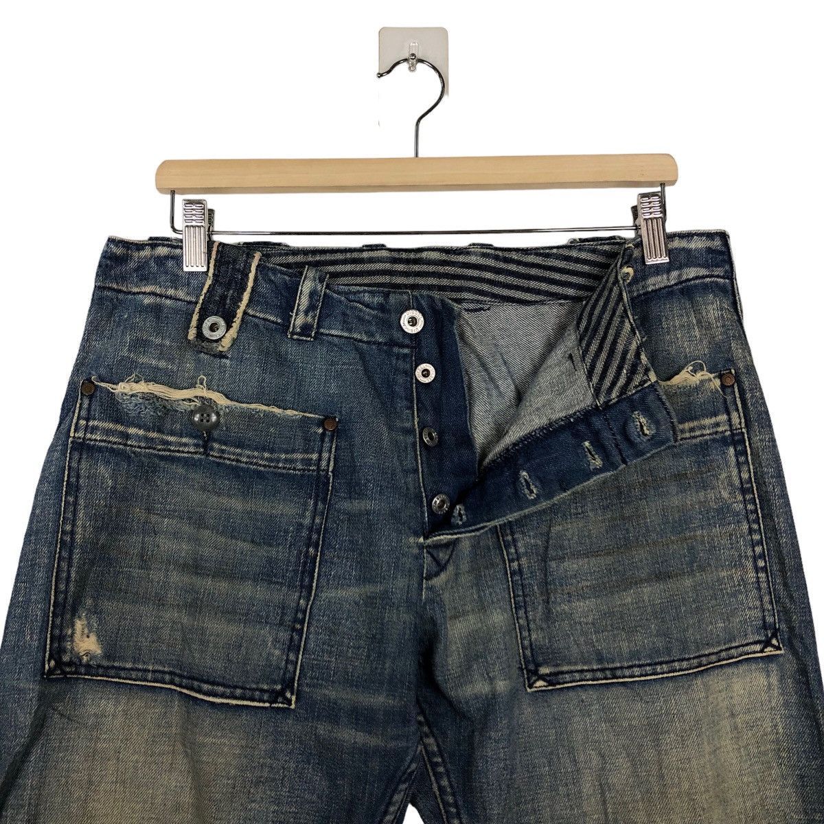 Japanese Brand 🔥RAREVINTAGE DIESEL JEANS DITRESSED DENIM PUNK DESIGN Size US 32 / EU 48 - 10 Thumbnail