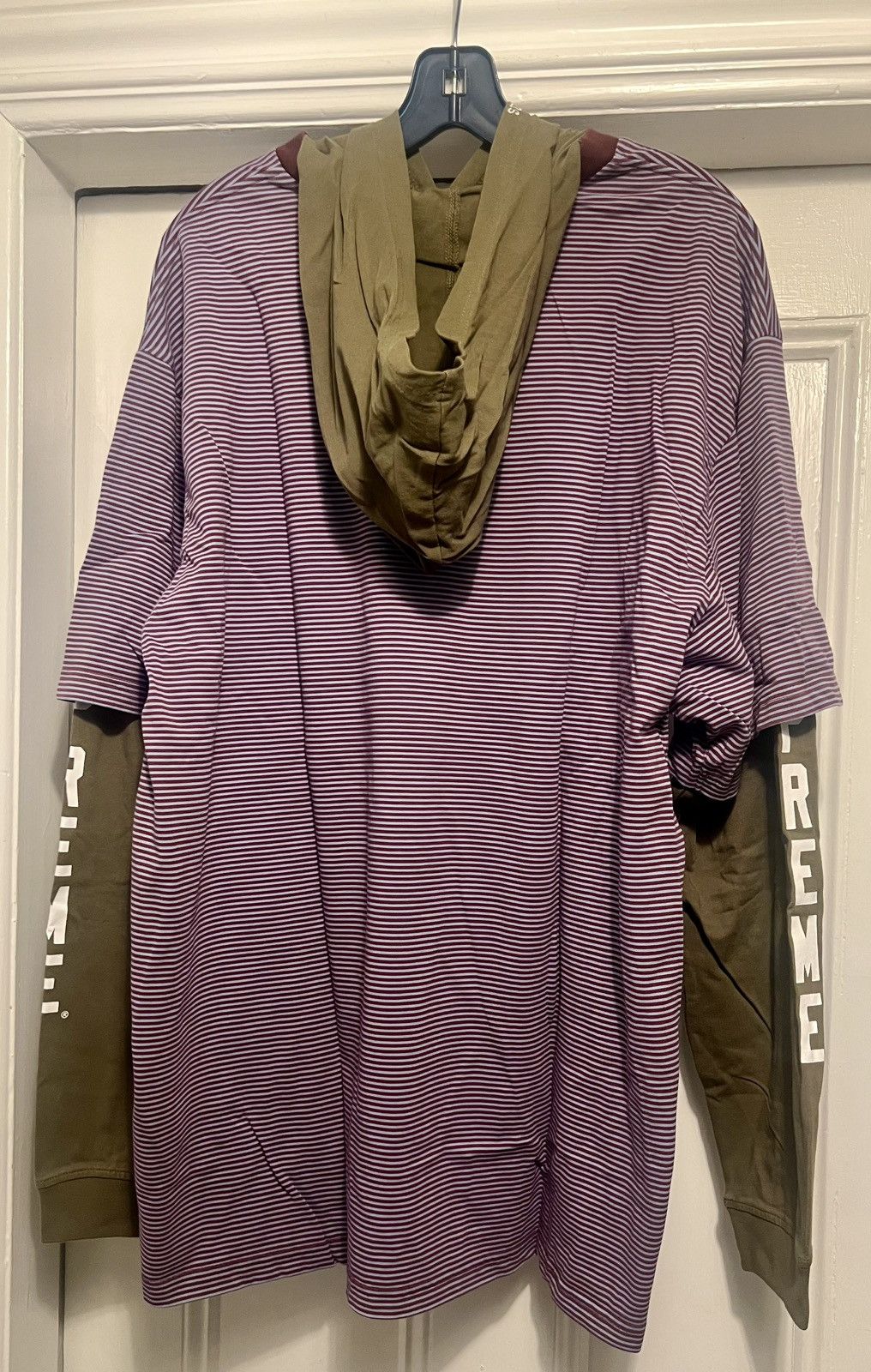 Supreme Authentic Supreme Layered Hooded Long Sleeve Top olive SS24 Size US XXL / EU 58 / 5 - 6 Thumbnail
