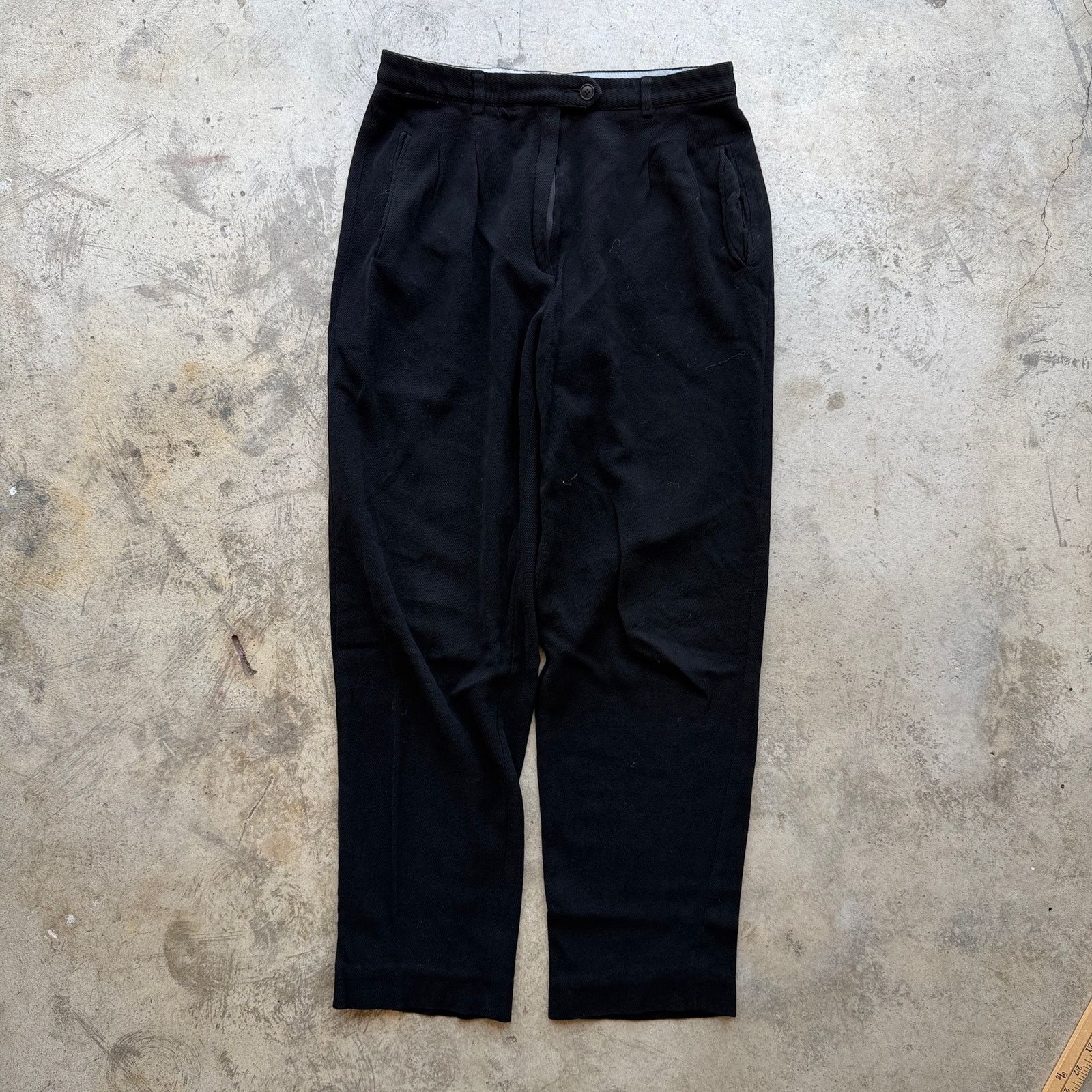 Emporio Armani 90s Emporio Armani Black Pleated ribbed Trousers pants Size US 32 / EU 48 - 2 Thumbnail