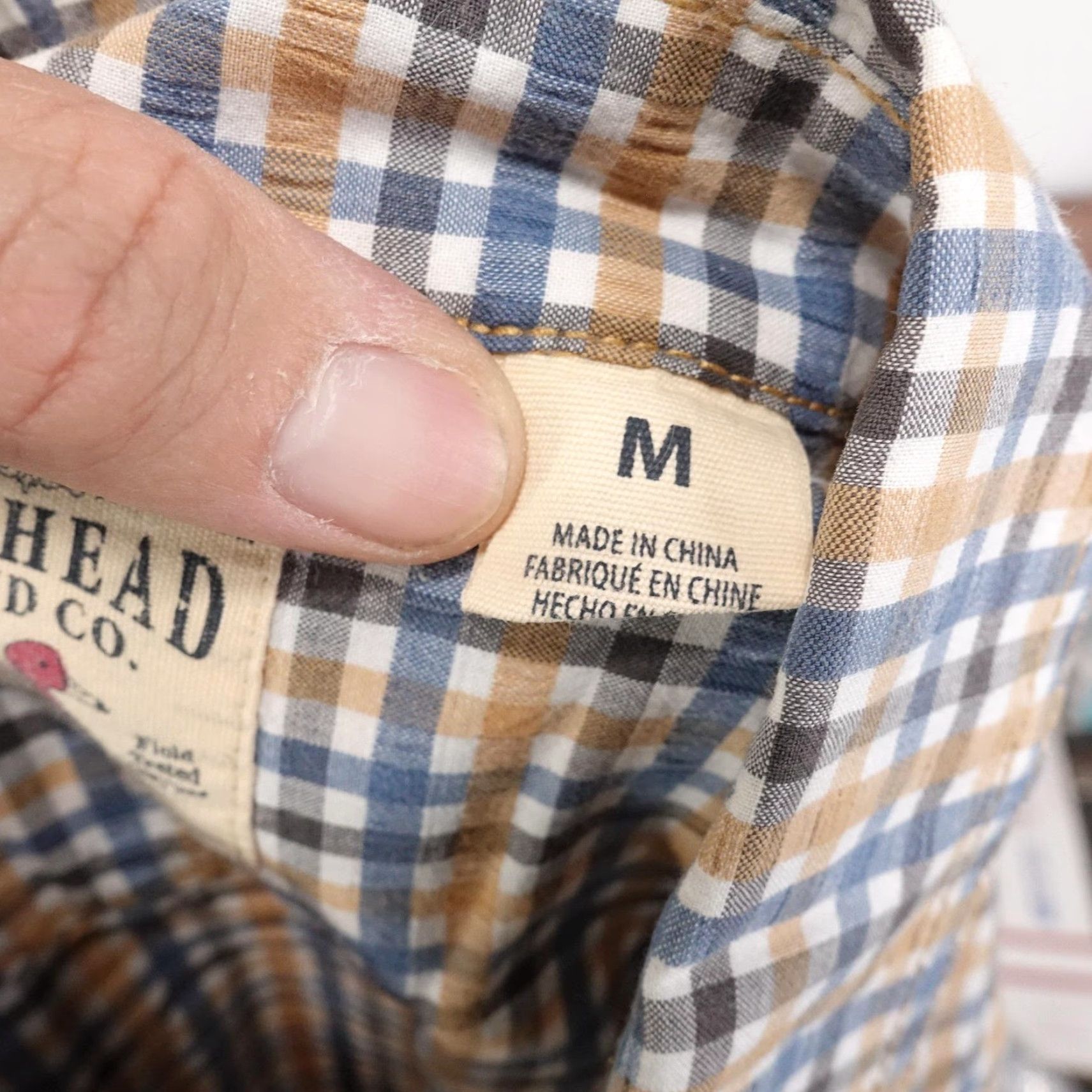 Vintage RedHead Shirt Men’s Medium Beige Plaid Button-Up Short Sleeve Casual Pocket Outdoor Size US M / EU 48-50 / 2 - 7 Thumbnail