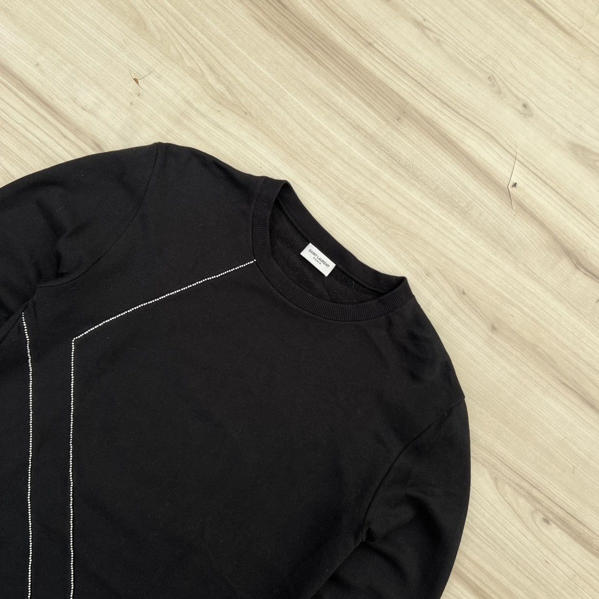 Saint Laurent Paris Saint Laurent Hedi Slimane Swarovski crew neck sweatshirt. Size US M / EU 48-50 / 2 - 2 Thumbnail