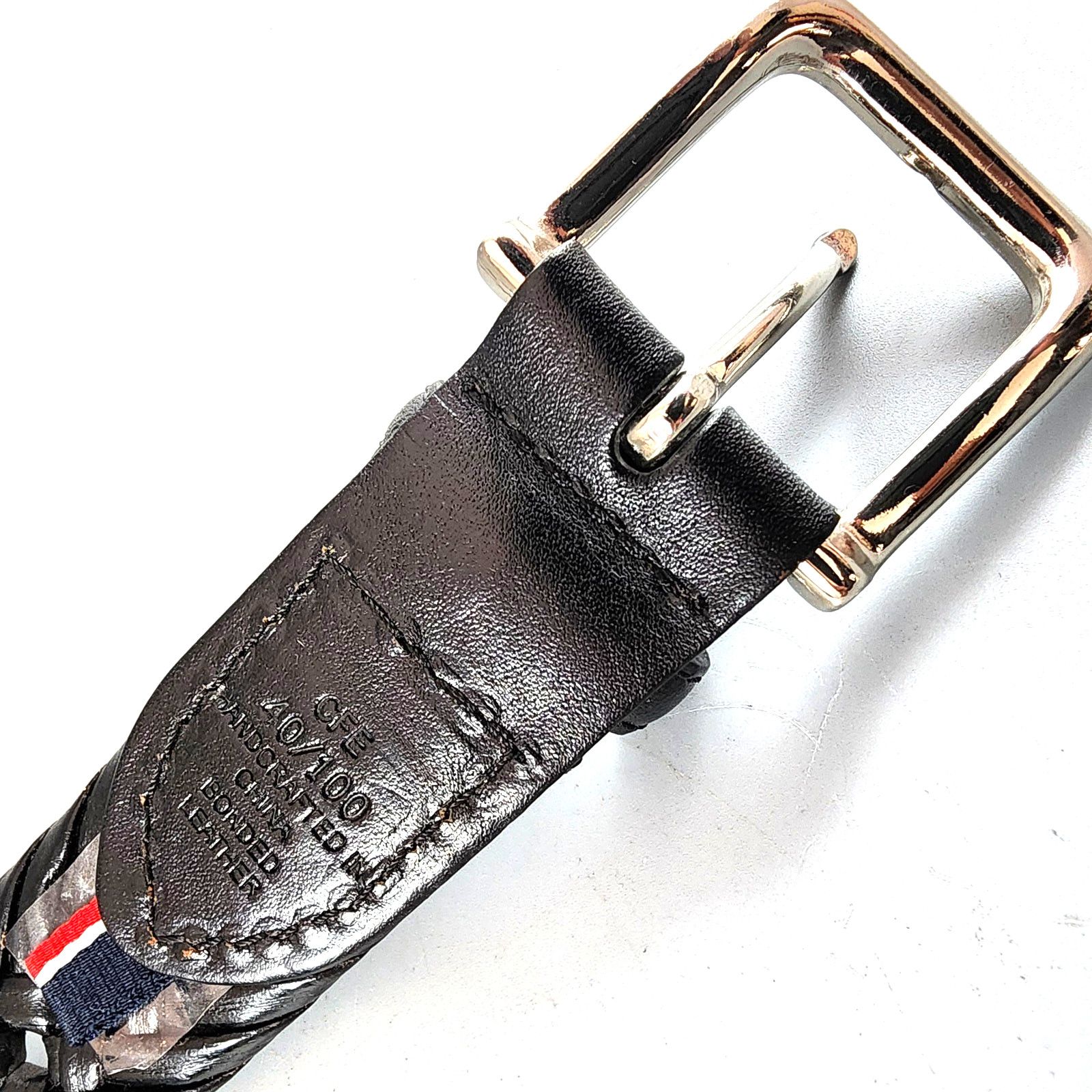 Tommy Hilfiger Tommy Hilfiger Men Leather Braided Belt Black 40 x 1-1/8" Size 40 - 2 Thumbnail