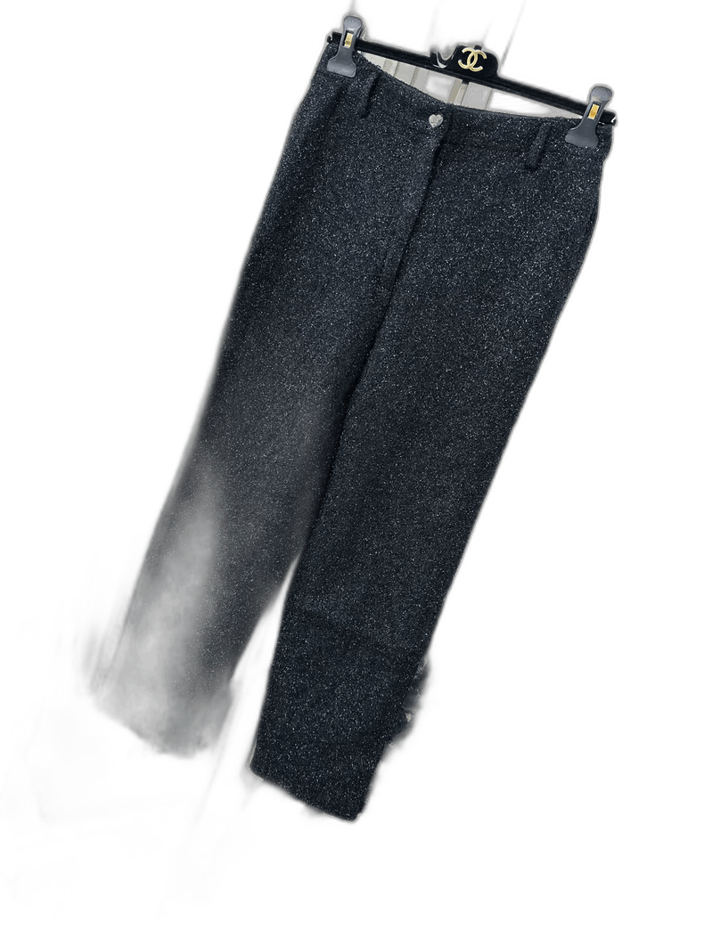 Chanel Chanel Black Long Trousers with Heart Button Size 35" - 1 Thumbnail