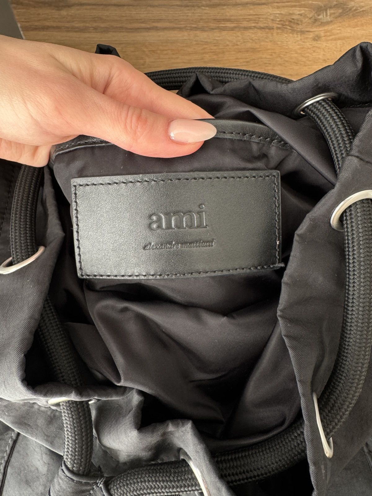 AMI AMI Alexandre Mattiussi Black Ami de Cœur Repellent Backpack Size ONE SIZE - 8 Thumbnail