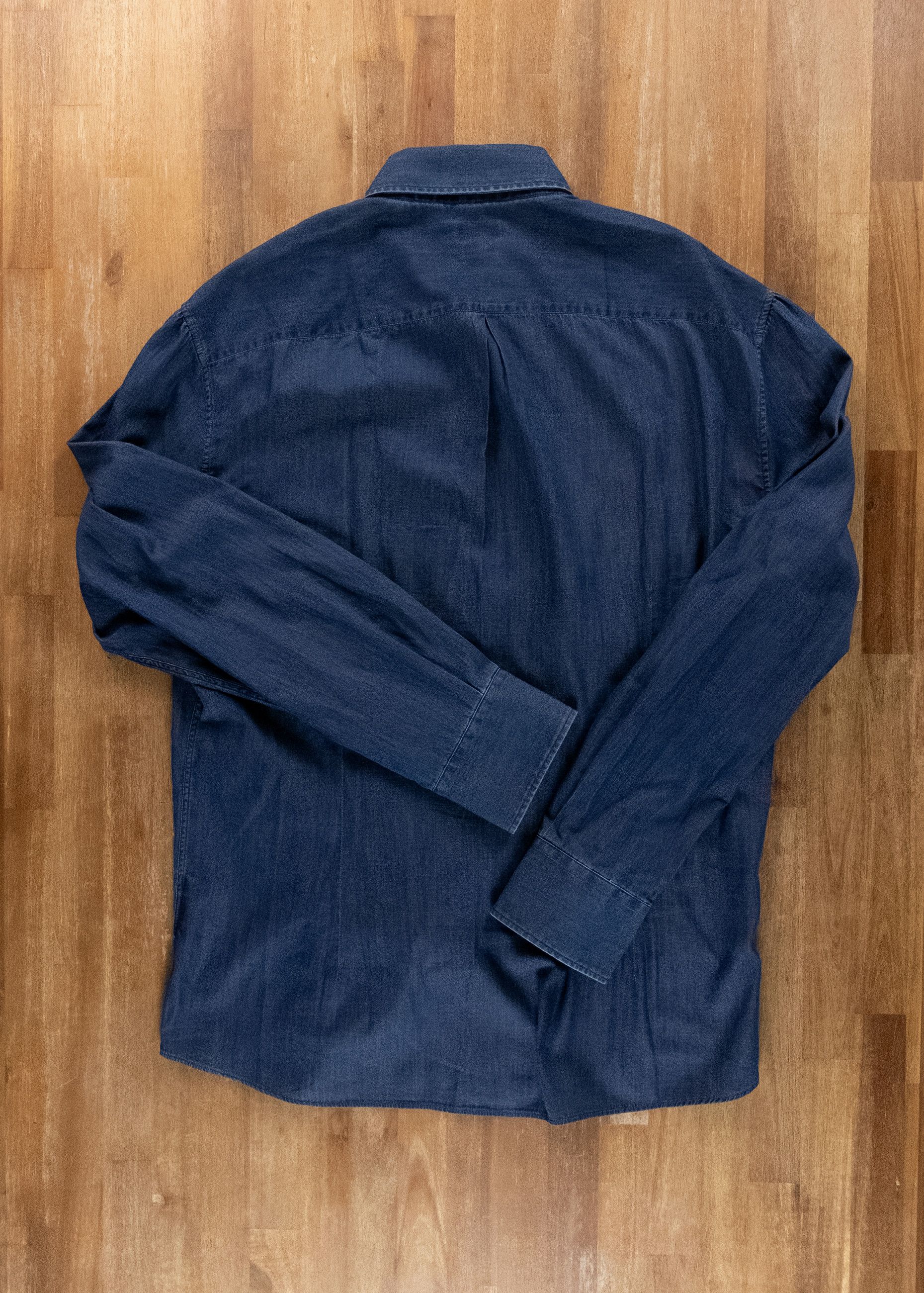 Brunello Cucinelli BRUNELLO CUCINELLI slim fit navy blue denim shirt XXXL 3XL Size US XXL / EU 58 / 5 - 9 Thumbnail