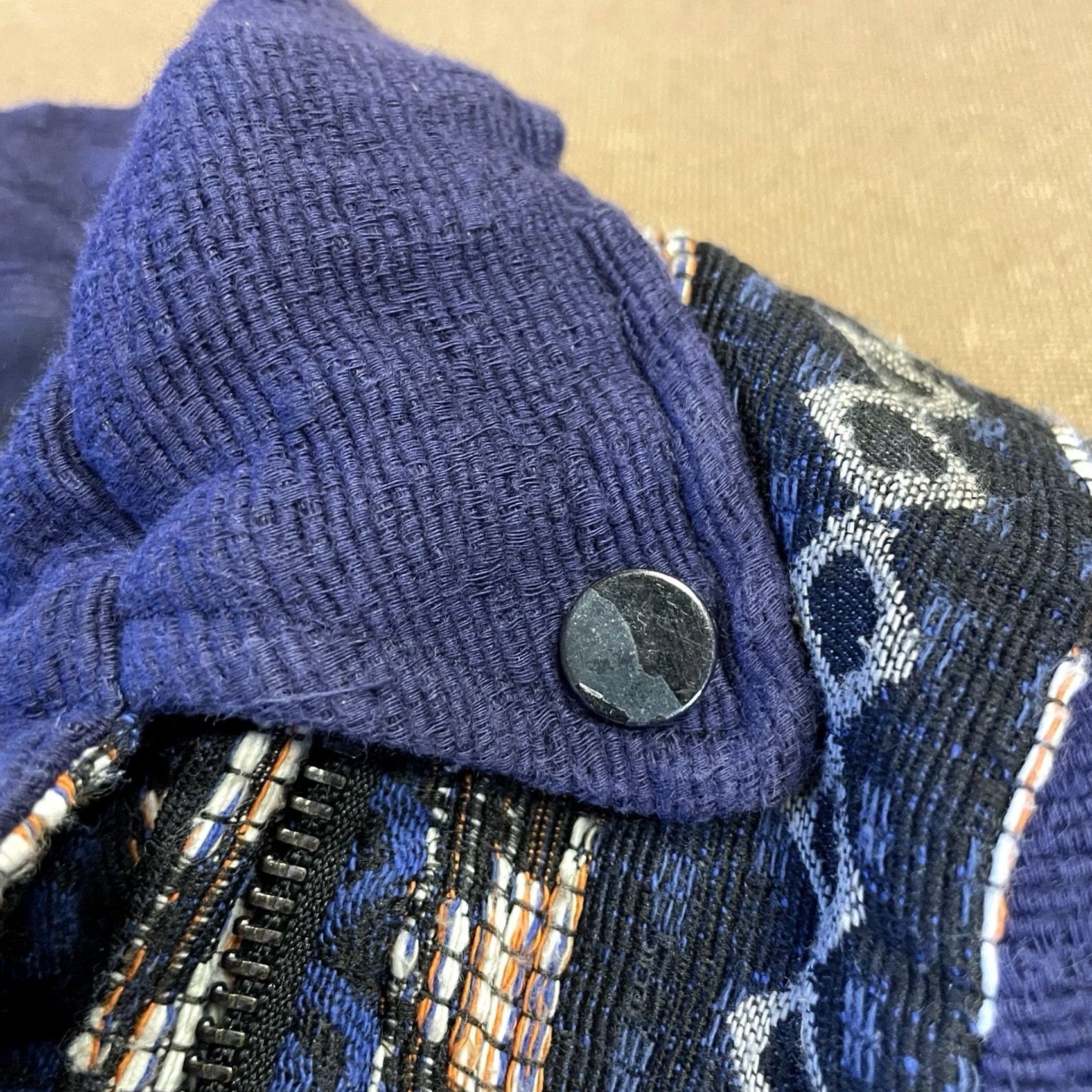 Zara Zara Basic Aztec Jacket Womens Large Blue Full Zip Button Southwestern Ladies Size L / US 10 / IT 46 - 4 Thumbnail