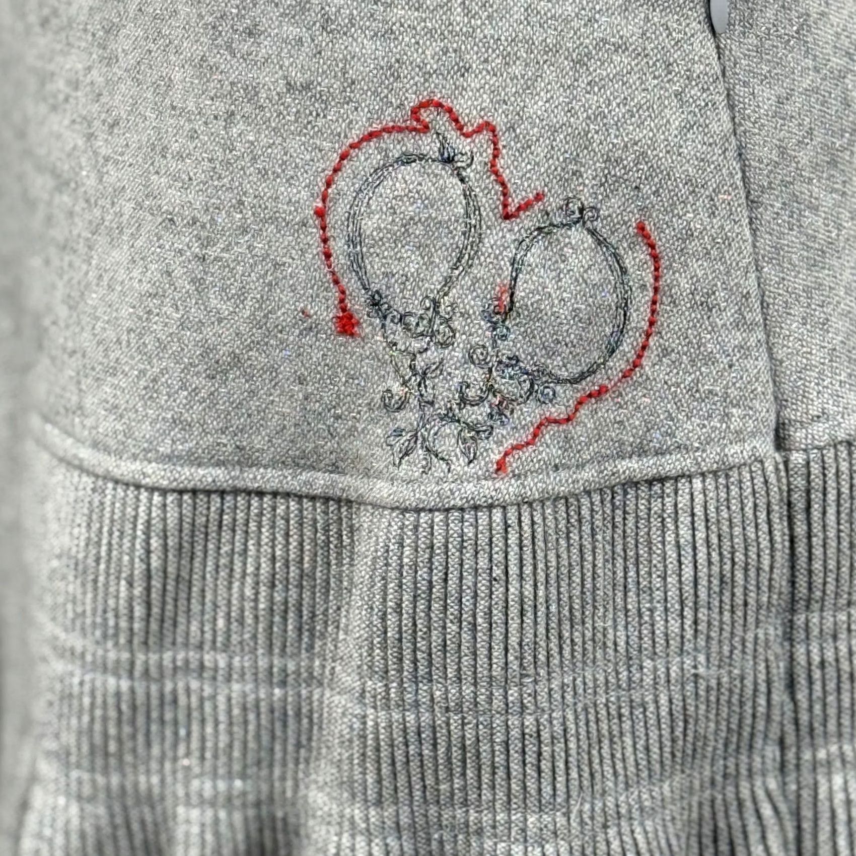 Oilily VINTAGE Oilily Skirt Wool Blend Knit Pleated Embroidered Heart Lined Side Zipper Gray 21" Knee Length Adults Womens Size 30" / US 8 / IT 44 - 2 Thumbnail