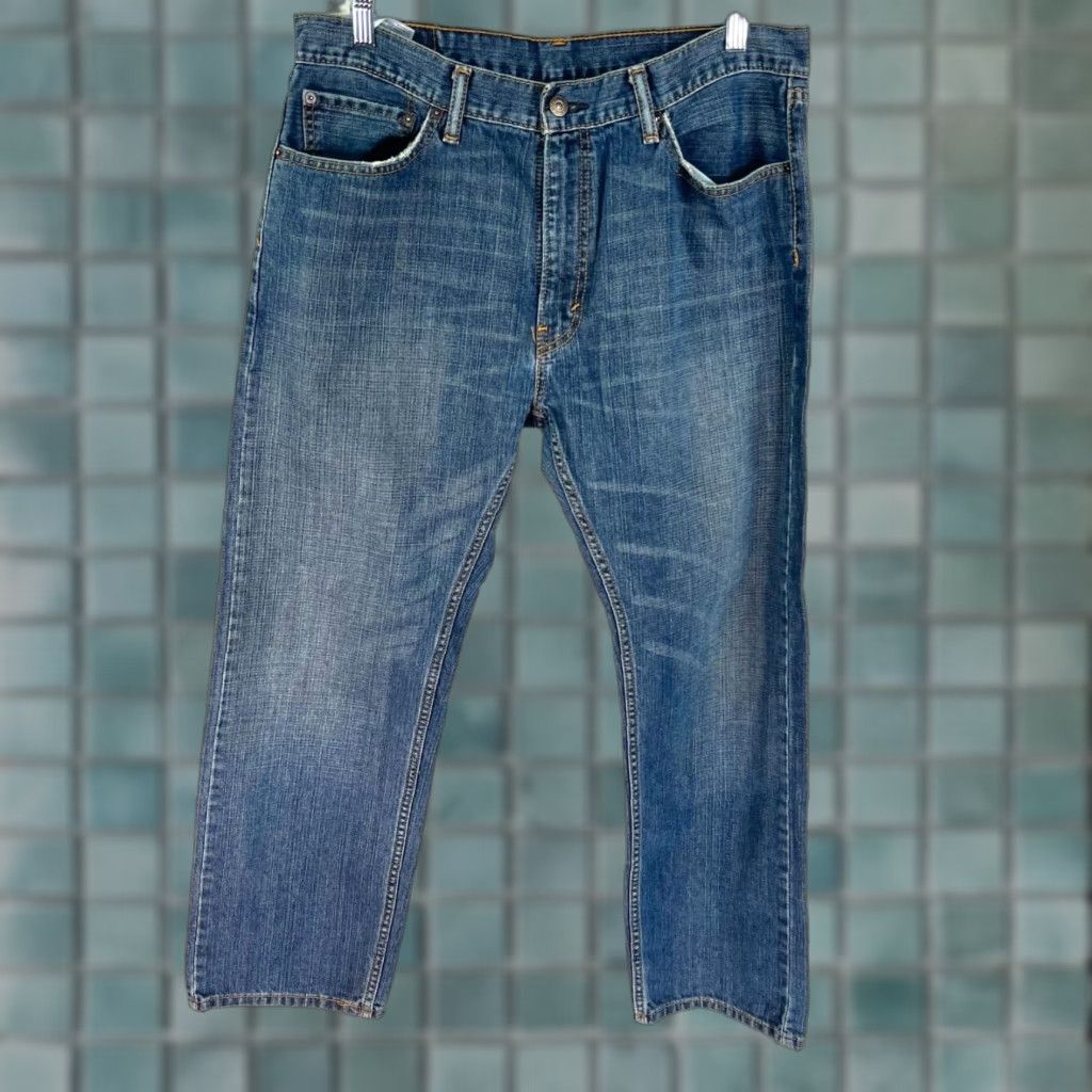 Levi's Levi's 505 Jeans Mens 34X28 Blue Regular Fit Straight Casual Size US 34 / EU 50 - 1 Thumbnail
