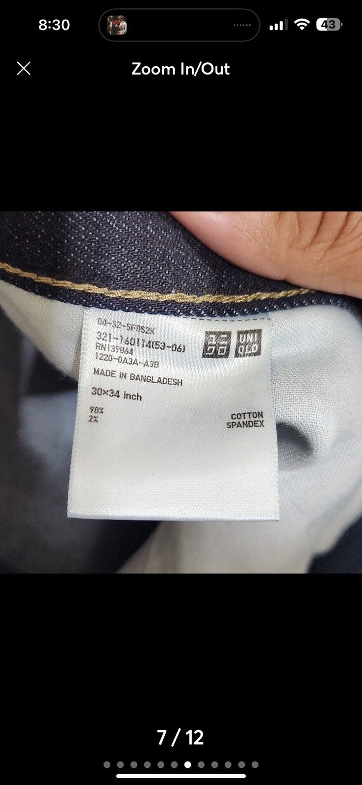 Uniqlo × Vintage Uniqlo Skinny Fit Red Line Selvedge Jeans – (Fits 32x33) Size US 32 / EU 48 - 7 Thumbnail