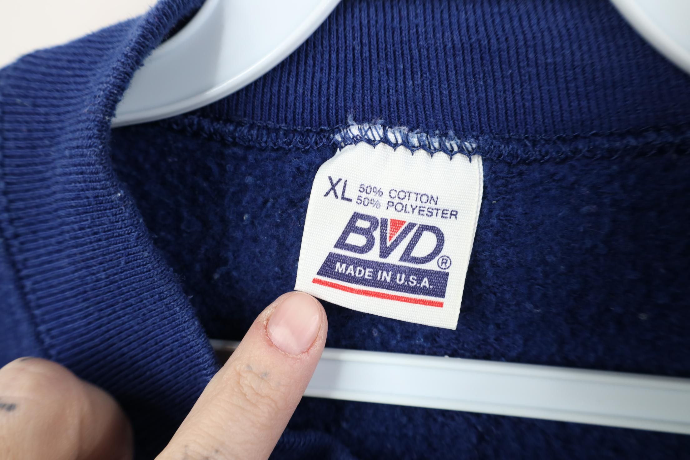 Vintage Vintage 90s Streetwear Blank Heavyweight Sweatshirt Blue USA Size US XL / EU 56 / 4 - 7 Thumbnail