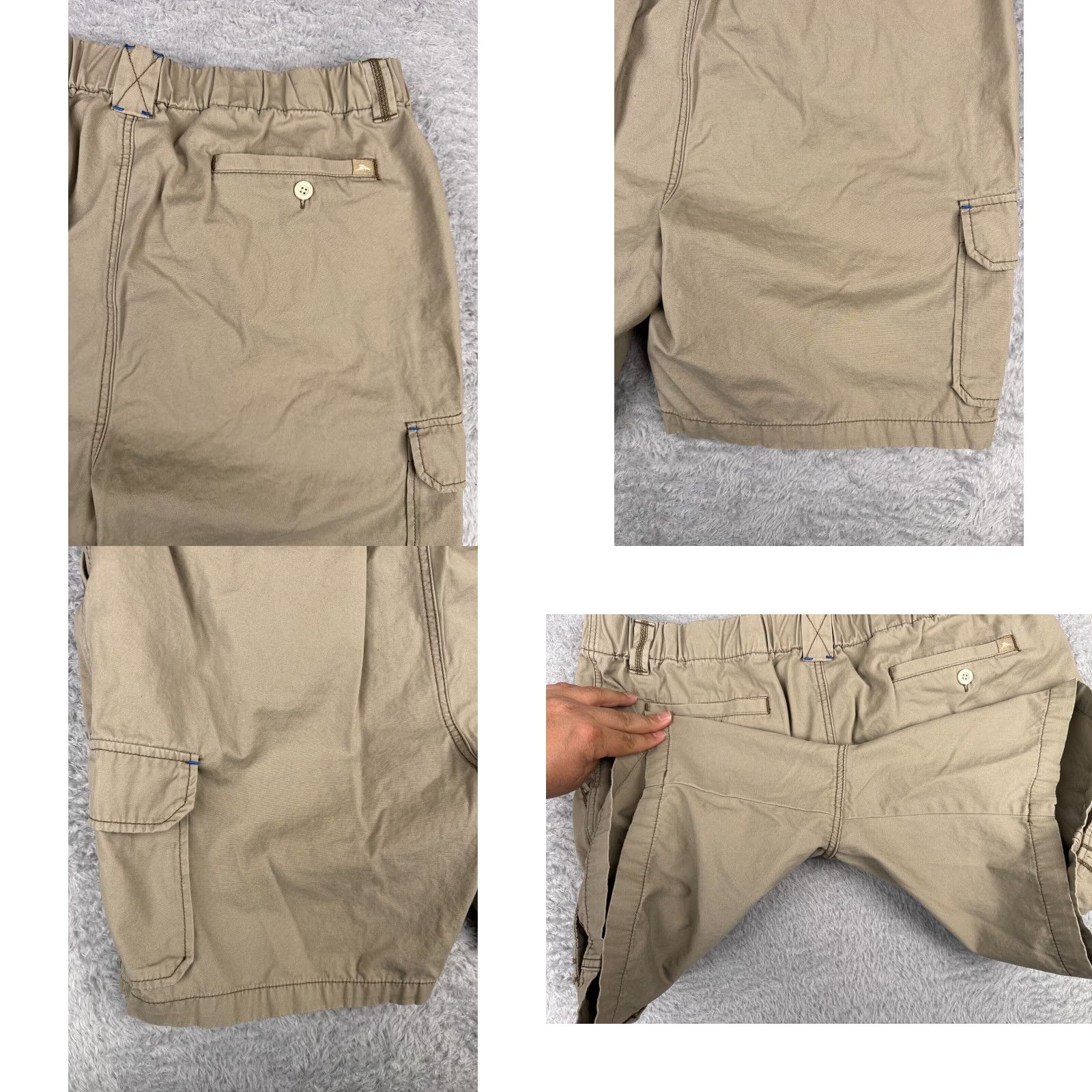 Tommy Bahama Tommy Bahama Shorts Men XL Beige Cargo 100% Cotton Flat Front 38x8 Flat Front Cargo Pocket Logo Relaxed Size US 36 / EU 52 - 10 Thumbnail