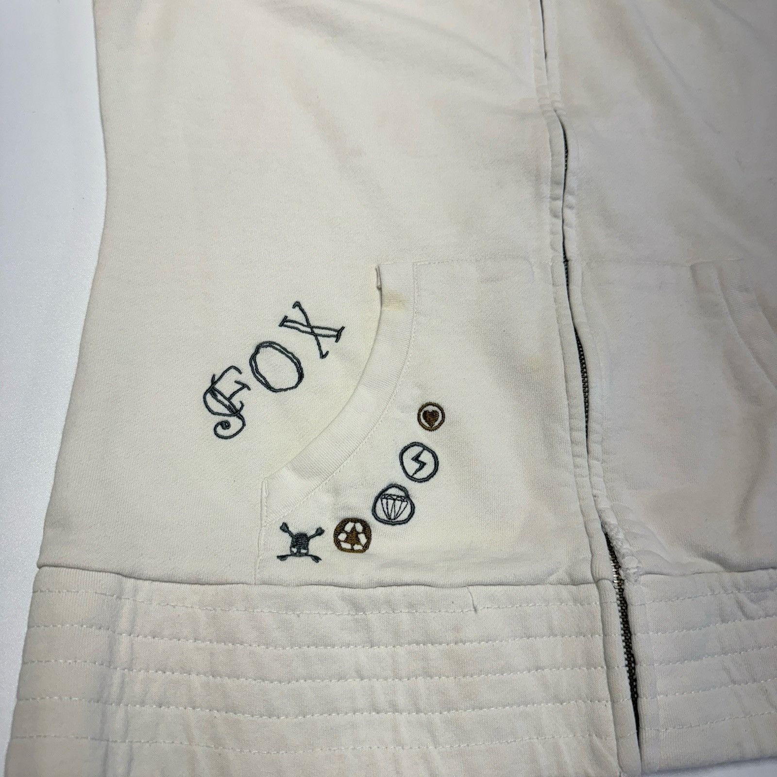 Fox Racing Fox Racing Hoodie Girls XL White Full Zip Y2K Grunge Sweatsh Size XL / US 12-14 / IT 48-50 - 9 Thumbnail