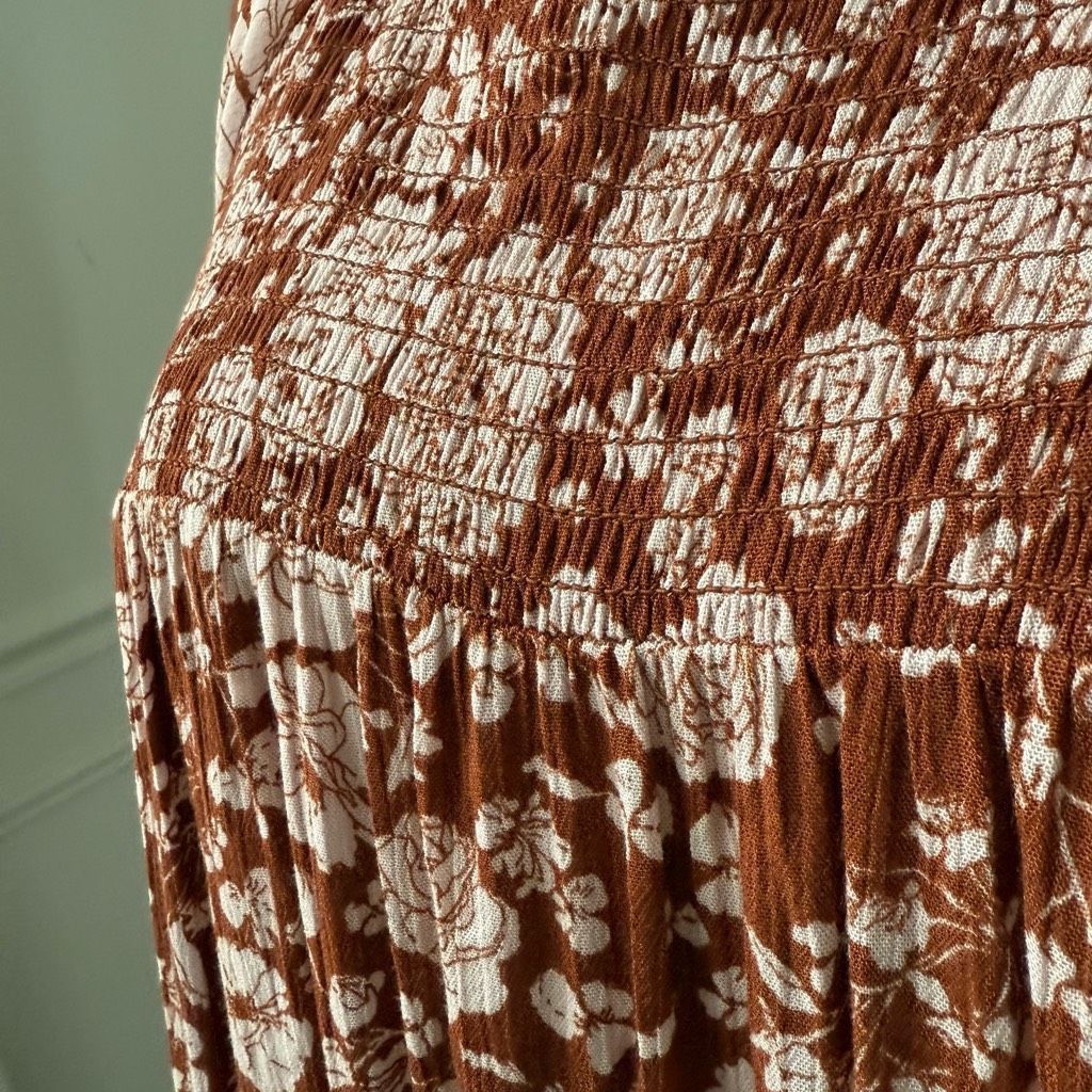 Other NWT Knox Rose Cave Long Sleeve Smocked Peasant Dress Rust Br Size XXL / US 16-18 / IT 52-54 - 4 Thumbnail