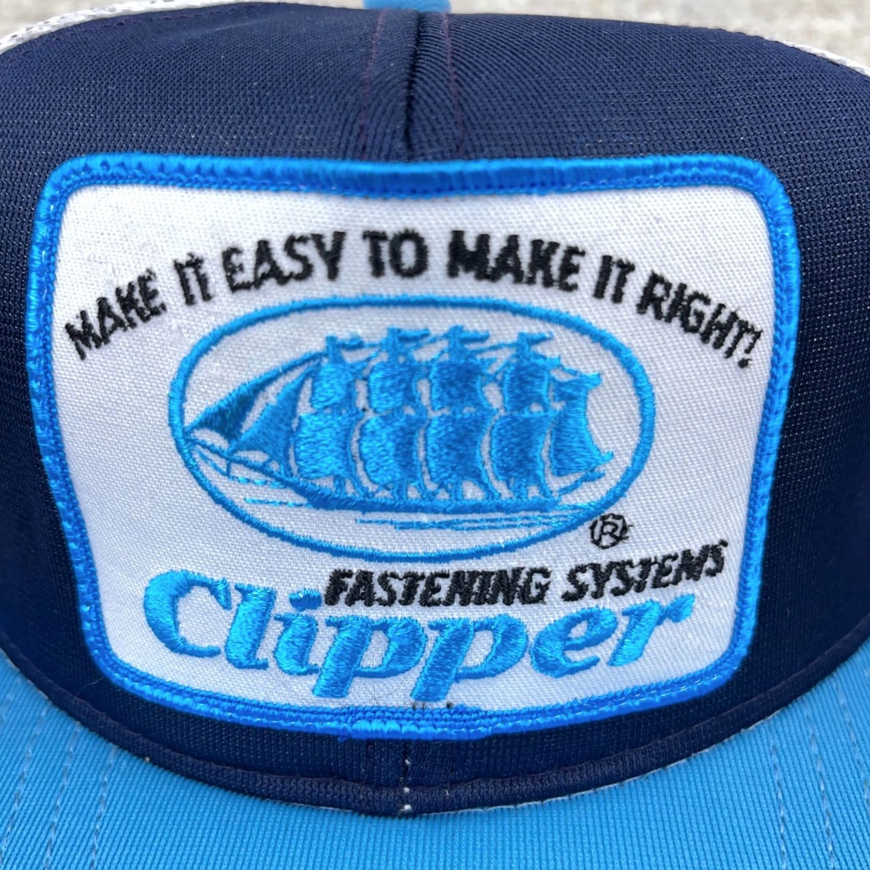 Vintage VINTAGE Swingster Trucker Hat Cap Snapback USA 80s Clipper Pirate Ship Boat Men One Size Blue Cotton Twill Adjustable Size ONE SIZE - 2 Thumbnail