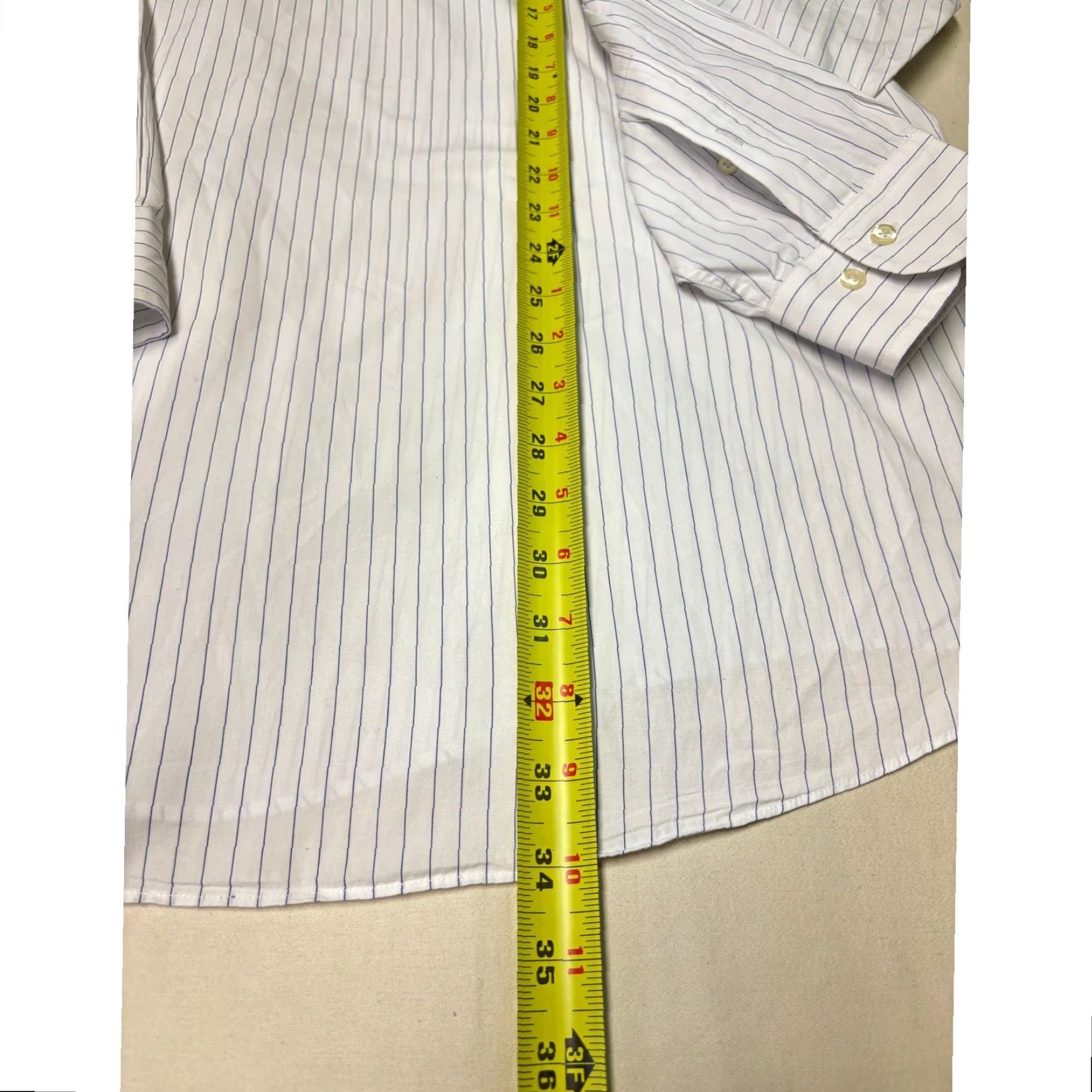 Brooks Brothers Brooks Brothers Dress Shirt Mens Regular All Cotton Blue Pinstripe 18-6/7 42 in Chest Long Sleeve Button-Down Collar Barrel Cuff Vintage No Size 48R - 7 Thumbnail