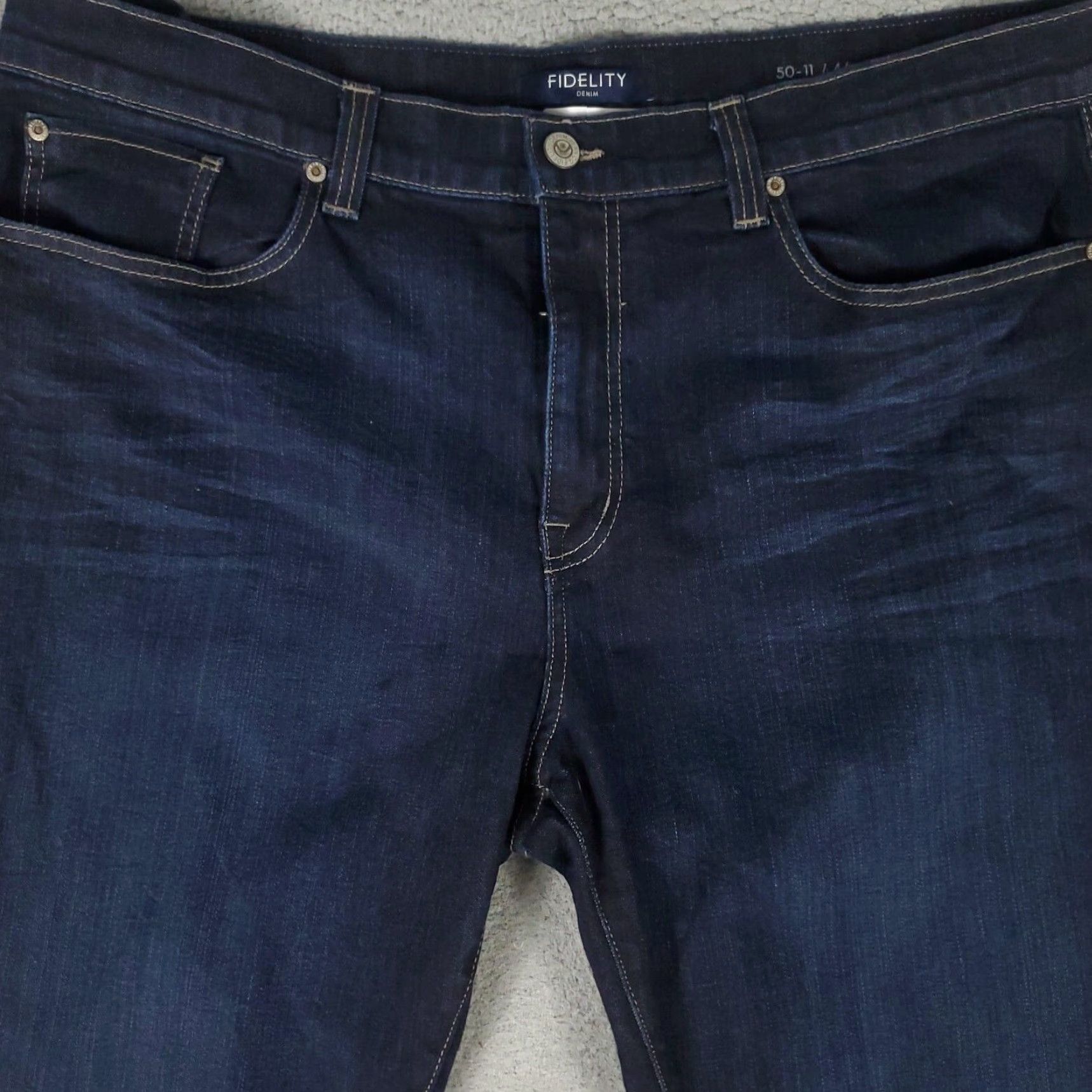 Denime Fidelity Jeans Mens 44x36 Blue Straight Leg Denim Pants Cotton High Rise Regular Fit Mens Size US 44 / EU 60 - 3 Thumbnail