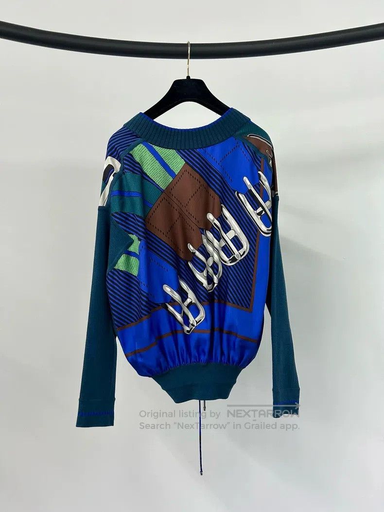 Hermes Hermes Silk and wool V-neck knit top Size XXS / US 00 / IT 34 - 2 Thumbnail