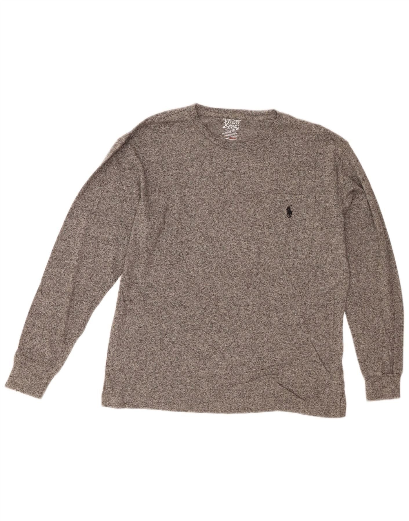 Polo Ralph Lauren Mens Top Long Sleeve Small Grey Flecked Cotton Size US L / EU 52-54 / 3 - 1 Thumbnail