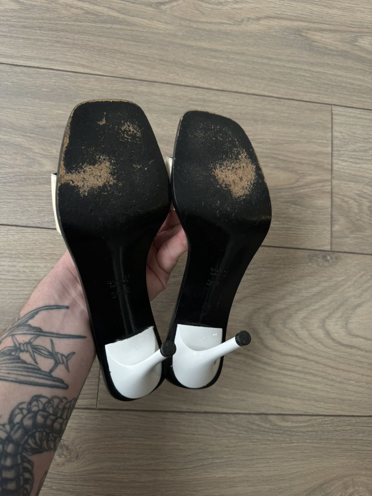 Gucci Vintage Gucci Limited Edition Thick Heel Slide Sandals Size US 8 / IT 38 - 7 Thumbnail