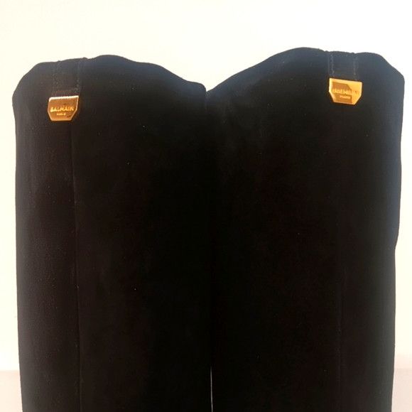 Balmain Balmain Arielle Black Suede Knee High Boots - EU36/US6 Size US 6 / IT 36 - 8 Thumbnail