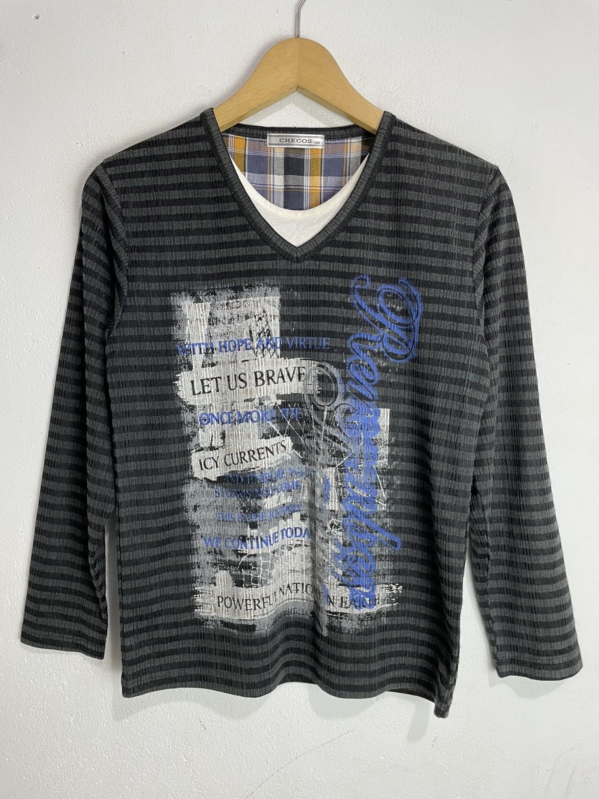 Hysteric Glamour Goth punk poem double layer longsleeve stripp pattern Size XS / US 0-2 / IT 36-38 - 1 Thumbnail