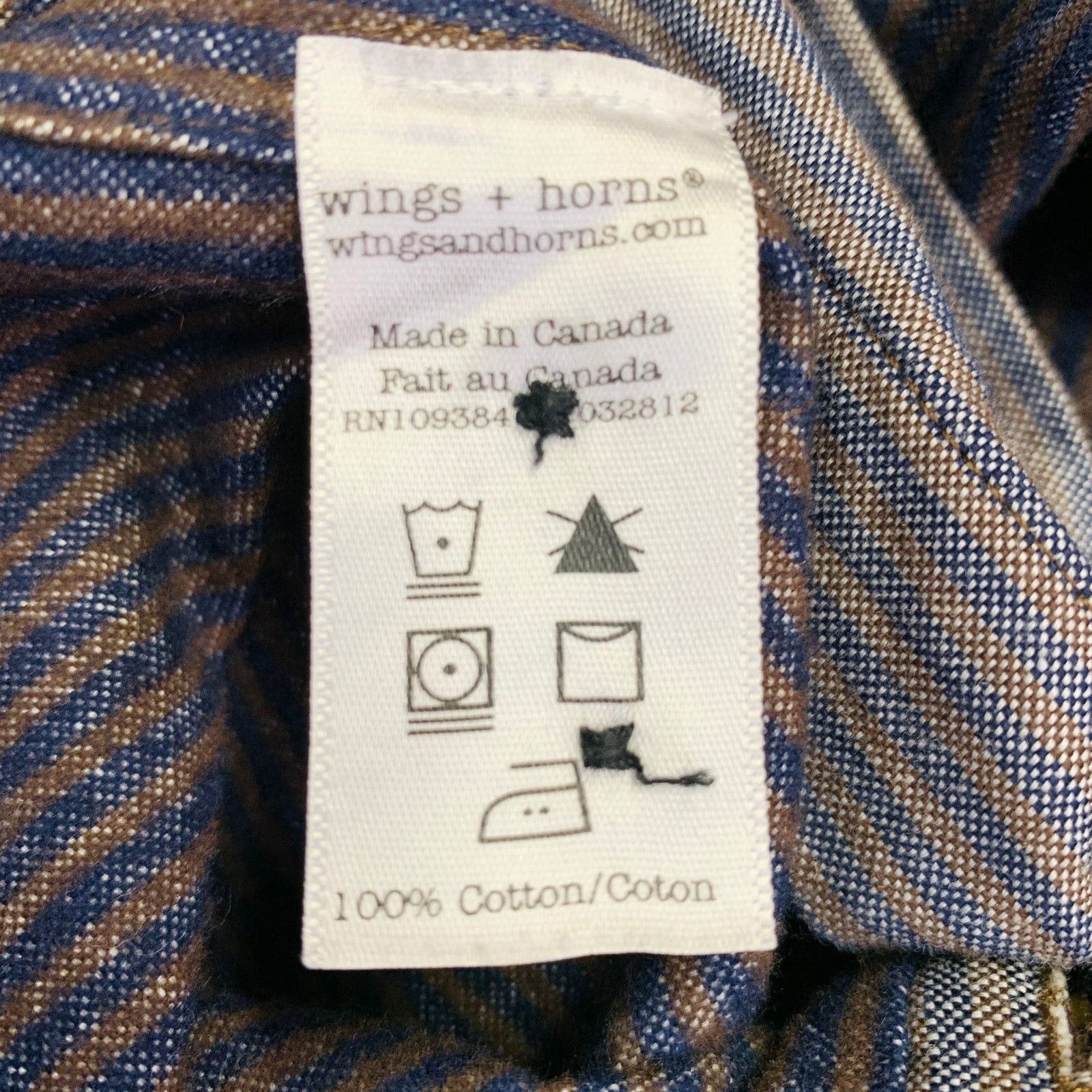 Wings + Horns Yellow Charcoal Stripe Cotton One Pocket Long Sleeve Shirt Size US XS / EU 42 / 0 - 8 Thumbnail