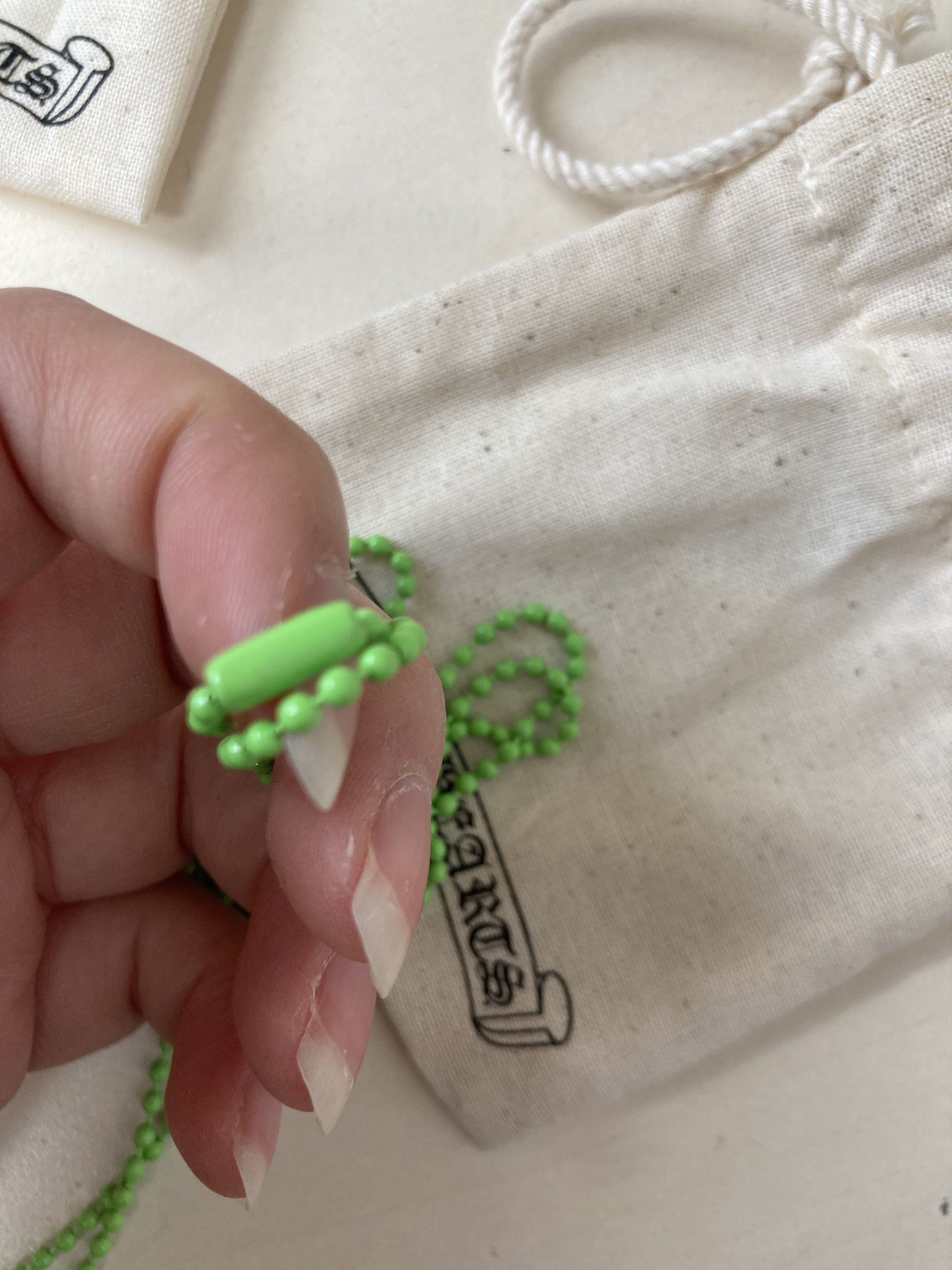 Chrome Hearts Chrome Hearts Resin Cross Pendant Ball Chain Green Necklace Size ONE SIZE - 7 Thumbnail
