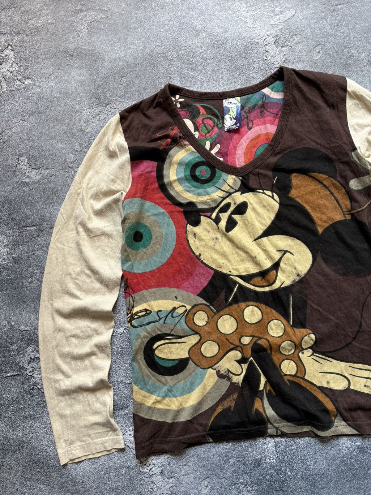 Jean Paul Gaultier Crazy Desigual JPG Vibe Disney Mickey Mouse Long Sleeve Top Size XL / US 12-14 / IT 48-50 - 3 Thumbnail