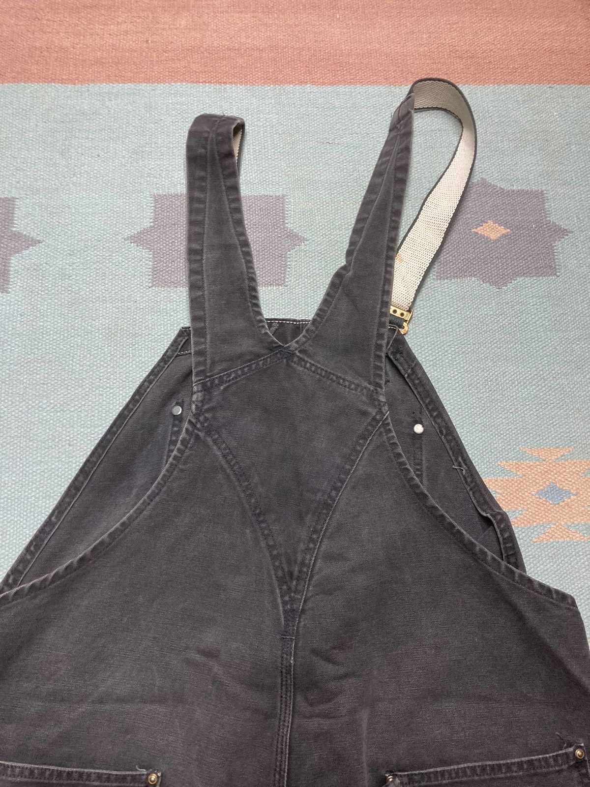 Carhartt × Vintage Vtg Carhartt overalls bibs faded double knee carpenter 42x28 Size US 42 / EU 58 - 8 Thumbnail