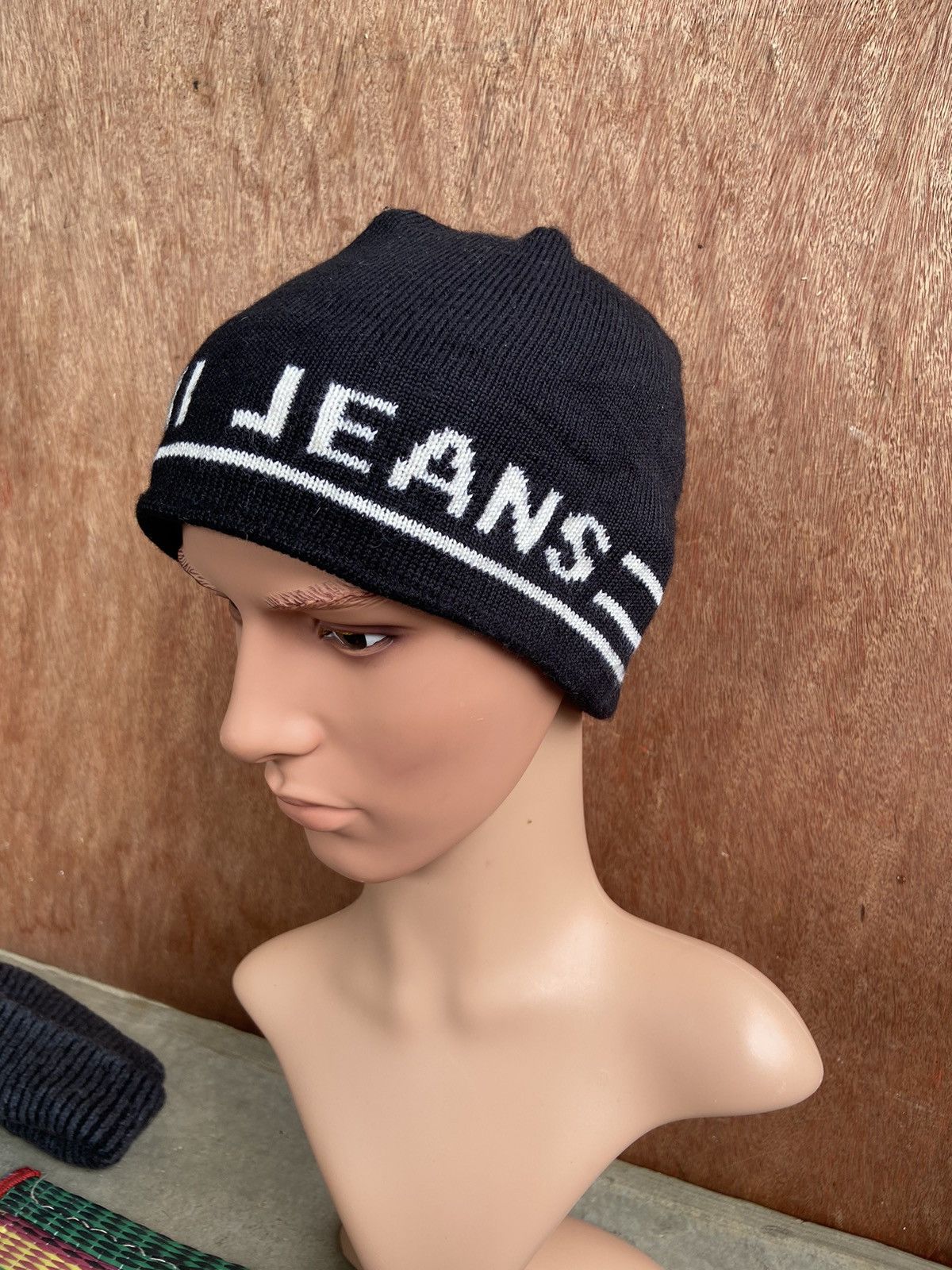 Armani Armani Jeans Spellout Beanie Hat Size ONE SIZE - 3 Thumbnail