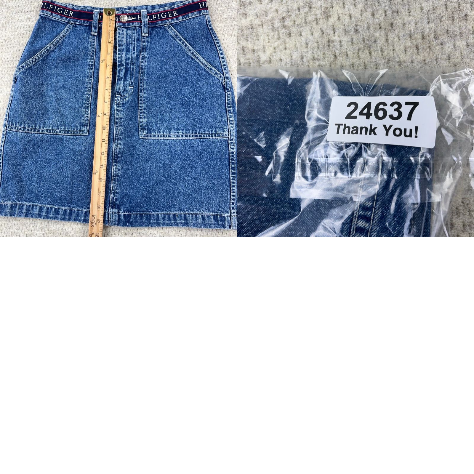Tommy Hilfiger Vintage Tommy Hilfiger Skirt Women 6 Denim Midi Med Wash Spell Out Y2K 00s Size 28" / US 6 / IT 42 - 8 Thumbnail