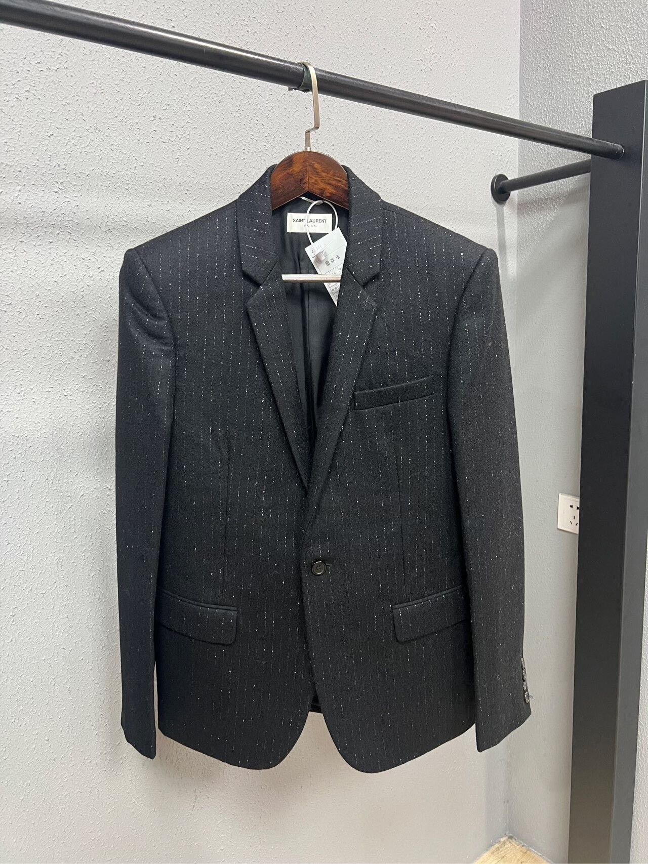 Saint Laurent Paris Saint Laurent Silver Stripe Suit Jacket Size US M / EU 48-50 / 2 - 1 Thumbnail