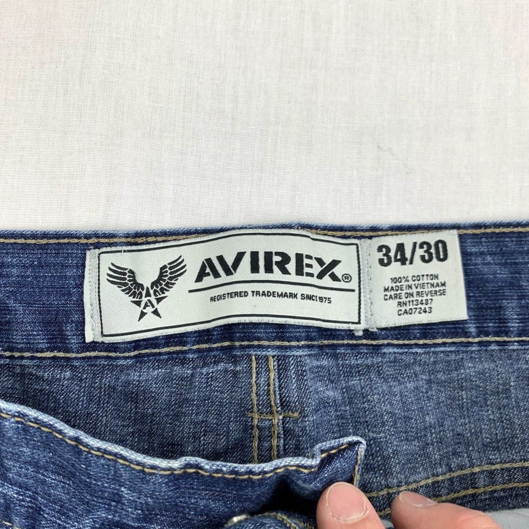 Avirex VINTAGE Avirex Jeans Men 34x30 Blue Grunge Skater Urban Y2K American Baggy Straight Relaxed Blue 34 30 Men Jeans Avirex Size US 34 / EU 50 - 6 Thumbnail
